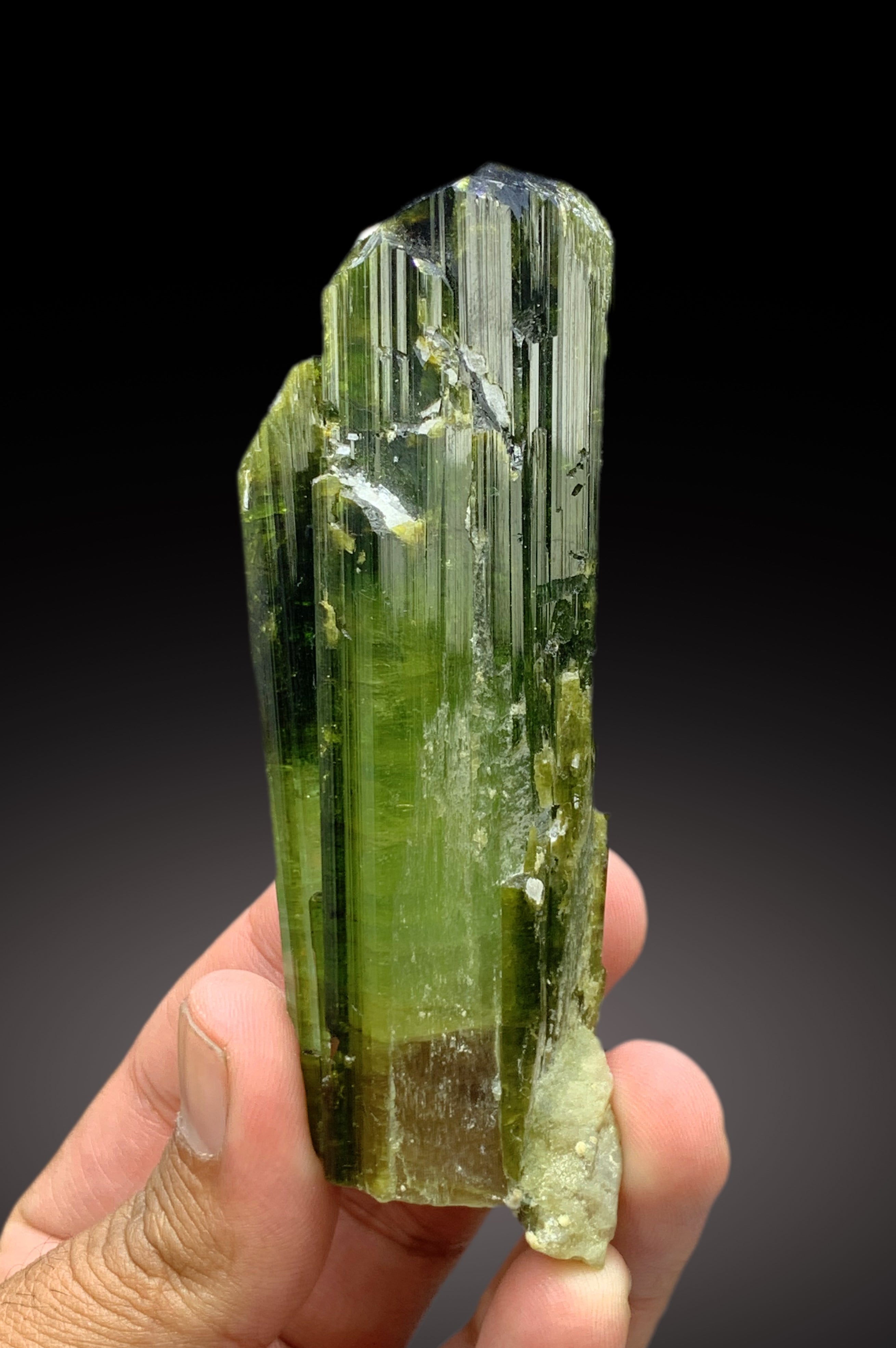 Exceptional Green Color Tourmaline Crystal from Afghanistan - 158 gram