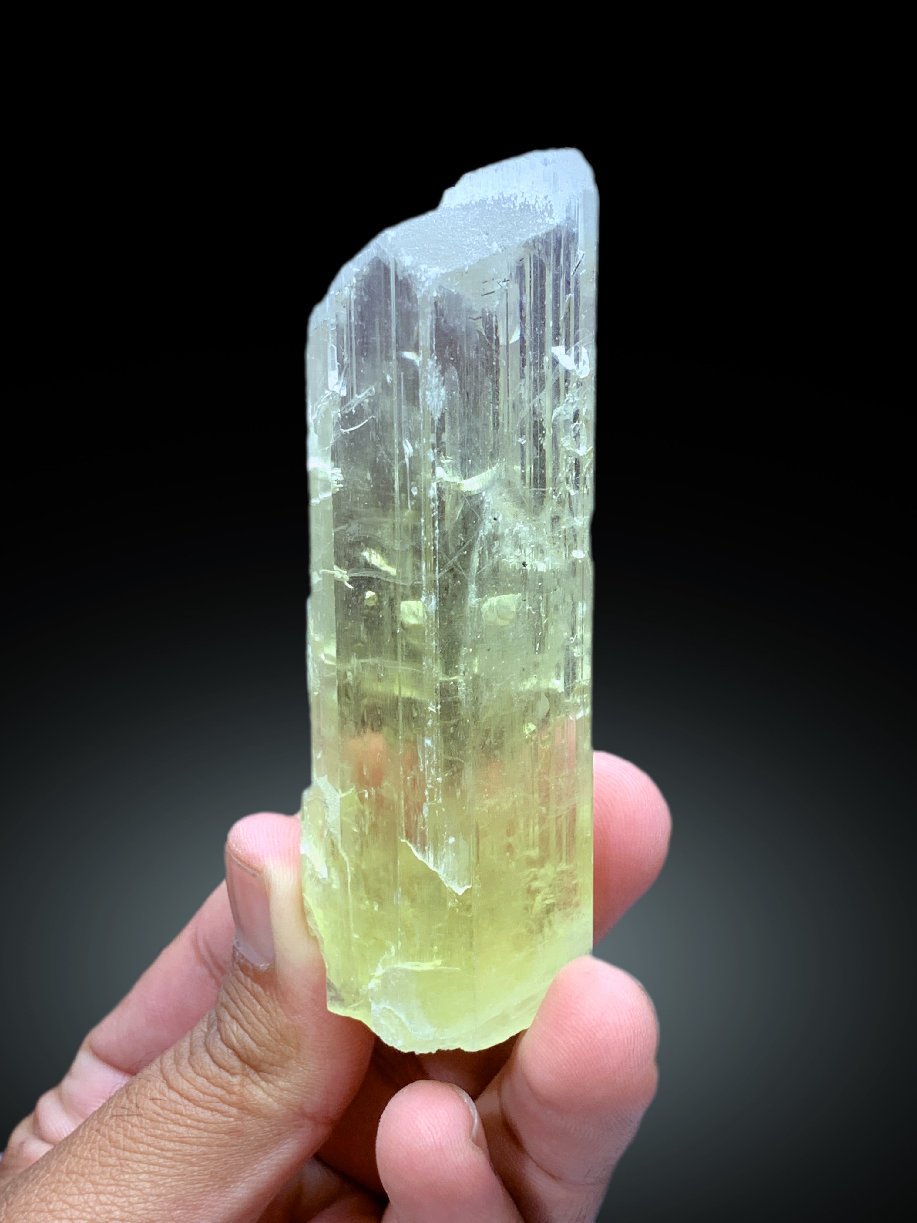 Transparent Yellow Triphane Kunzite Crystal from Afghanistan - 178 gram