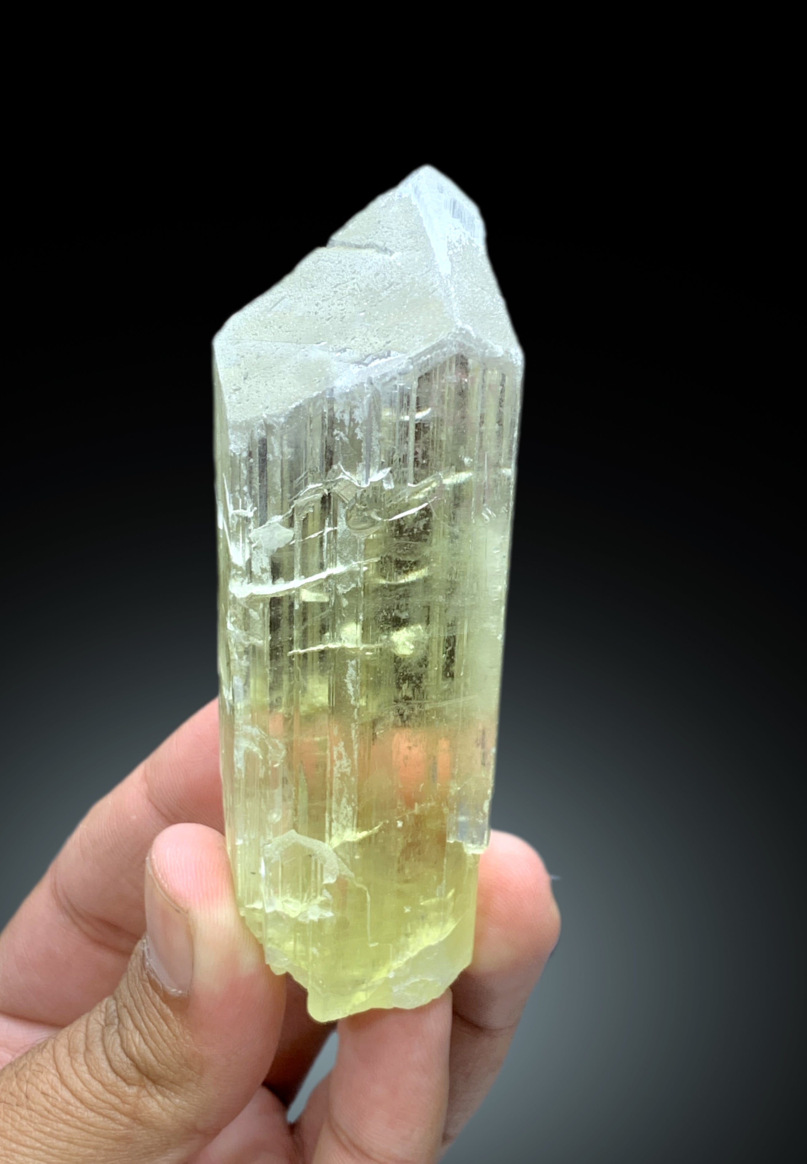 Transparent Yellow Triphane Kunzite Crystal from Afghanistan - 178 gram