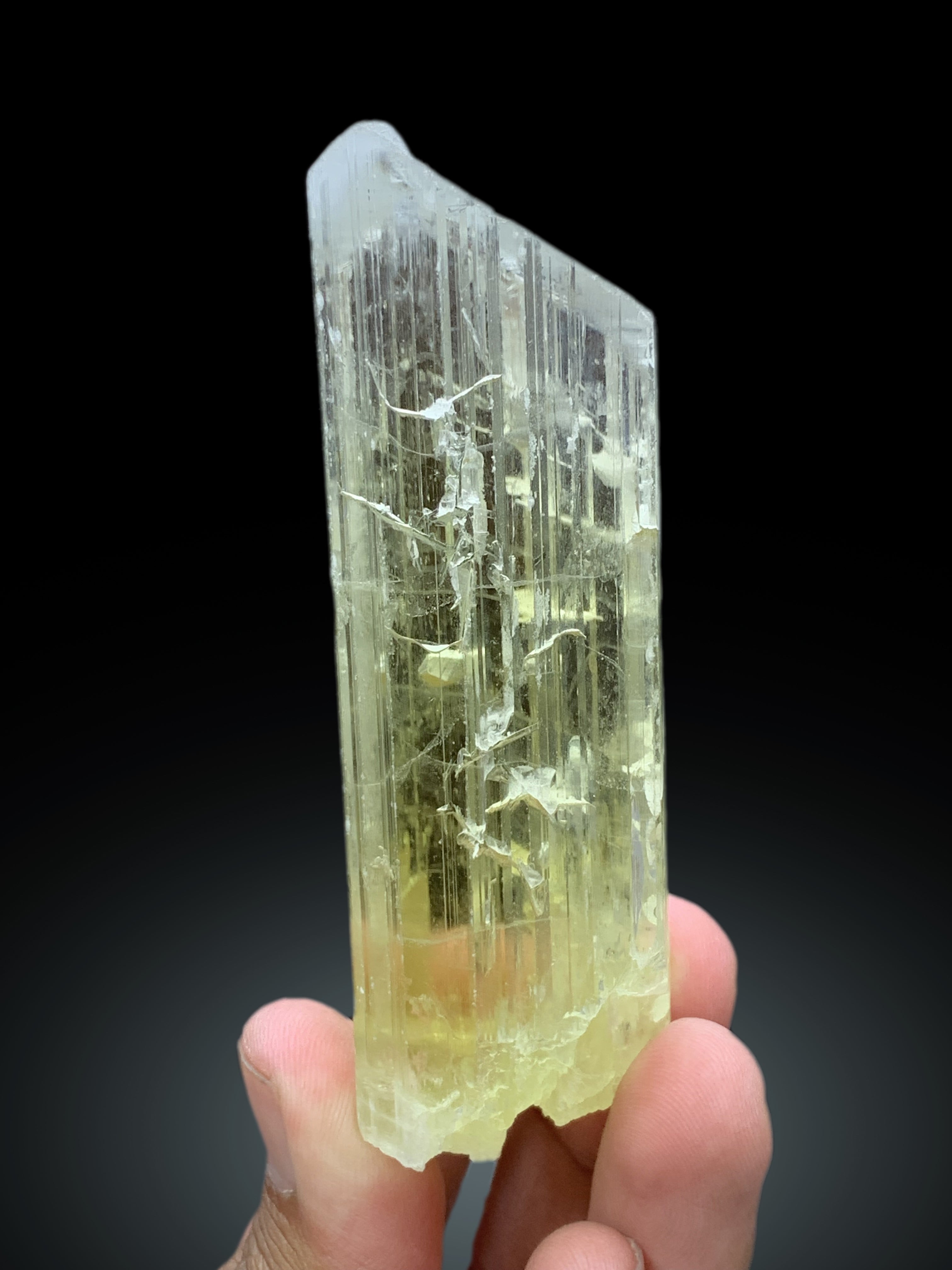 Transparent Yellow Triphane Kunzite Crystal from Afghanistan - 178 gram