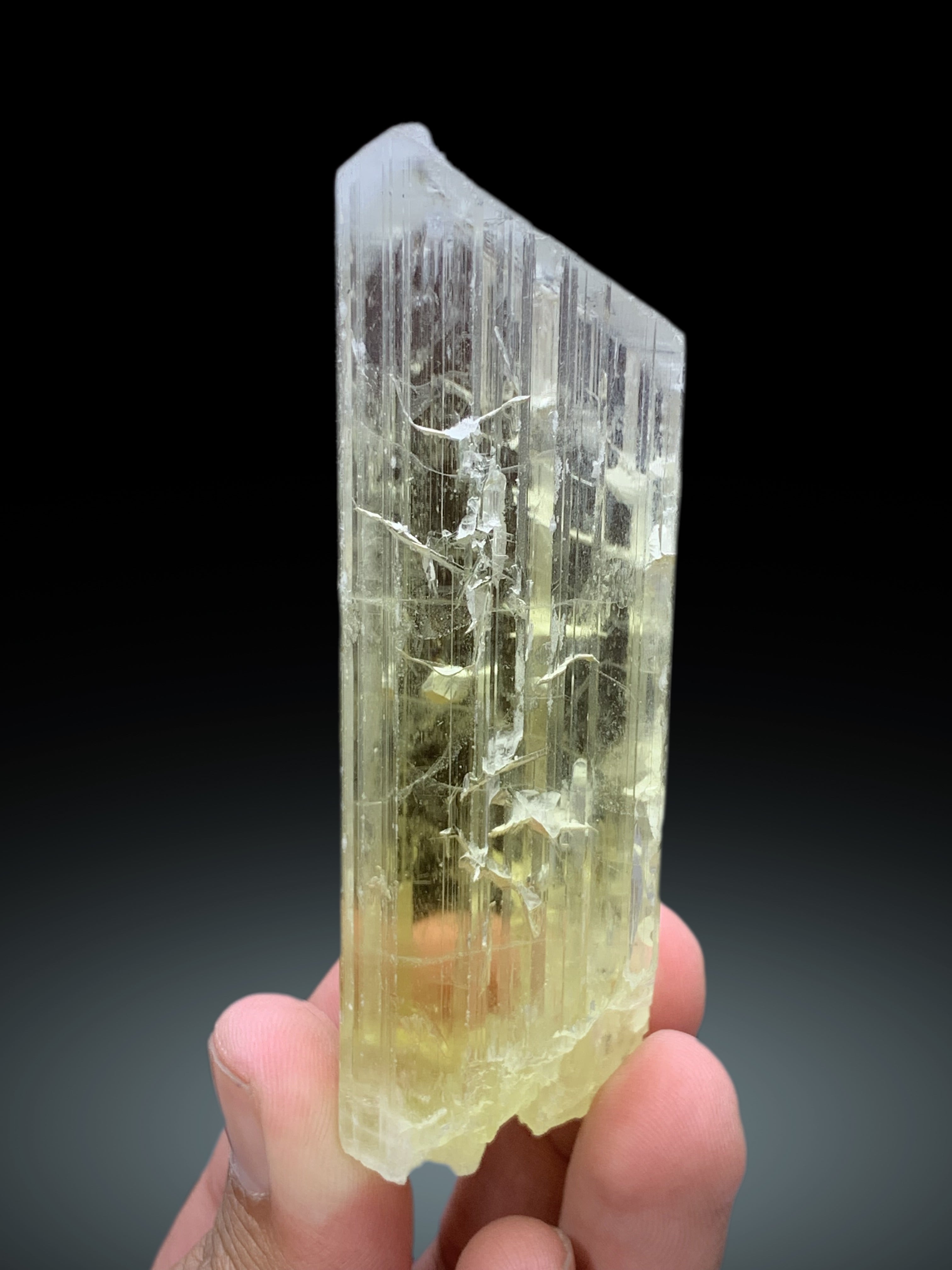 Transparent Yellow Triphane Kunzite Crystal from Afghanistan - 178 gram