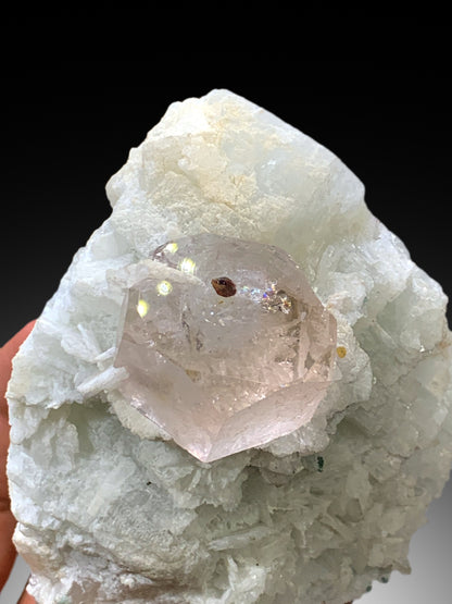Natural Pink Morganite with Microlite Inclusion and Cleavelandite Albite from Afghanistan - 322 gram