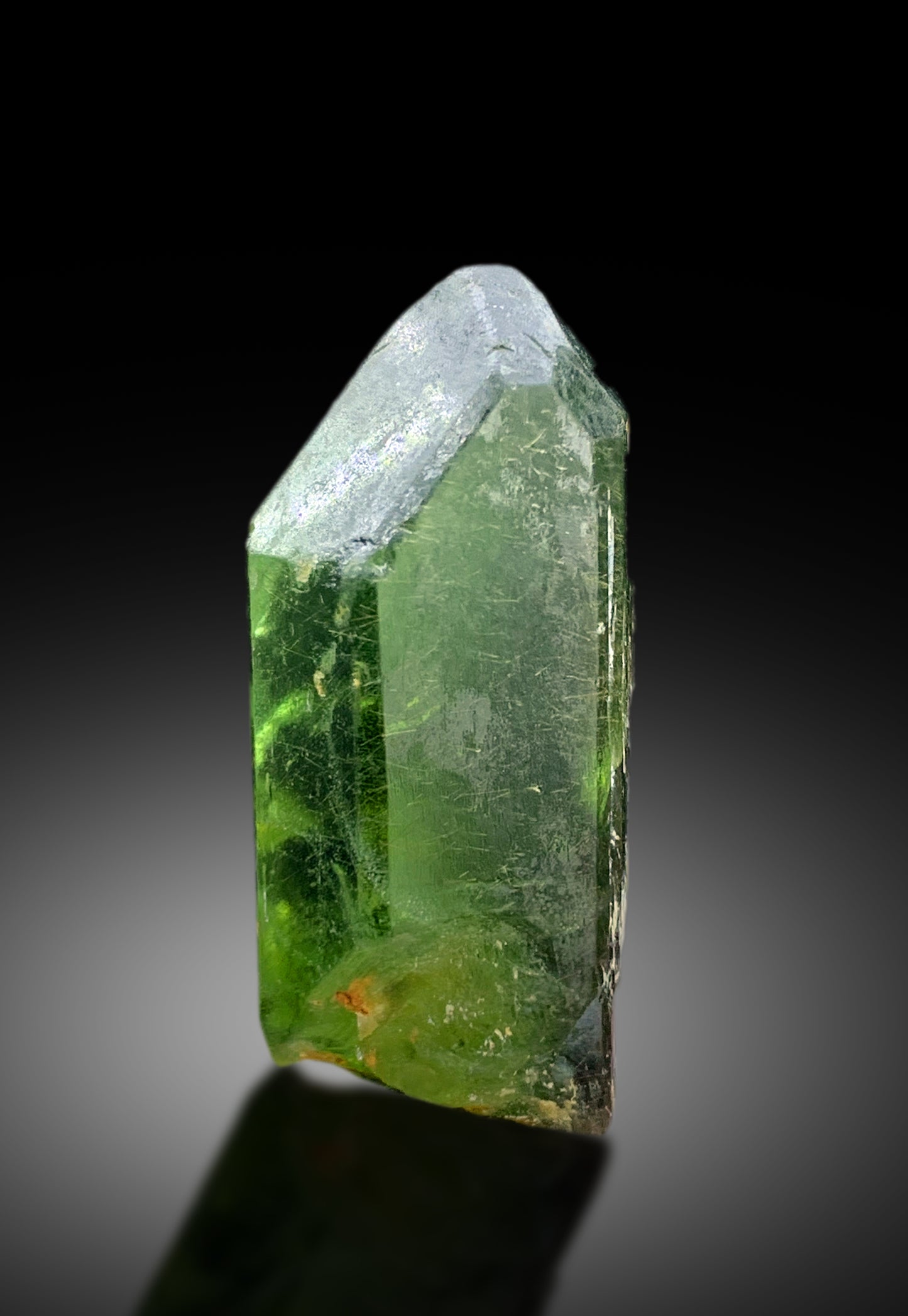 Lush Green Peridot Crystal with Ludwigite Inclusions, Peridot Specimen - 28 gram