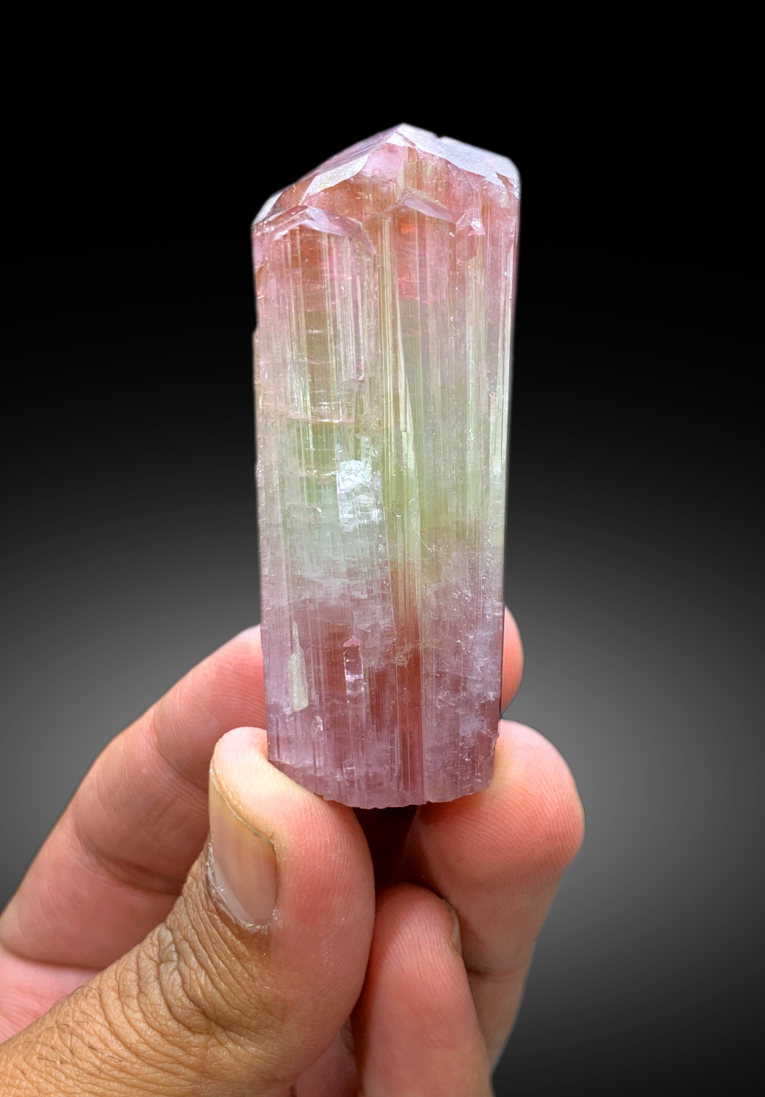 Natural Bicolor Tourmaline Crystal from Afghanistan - 66 gram