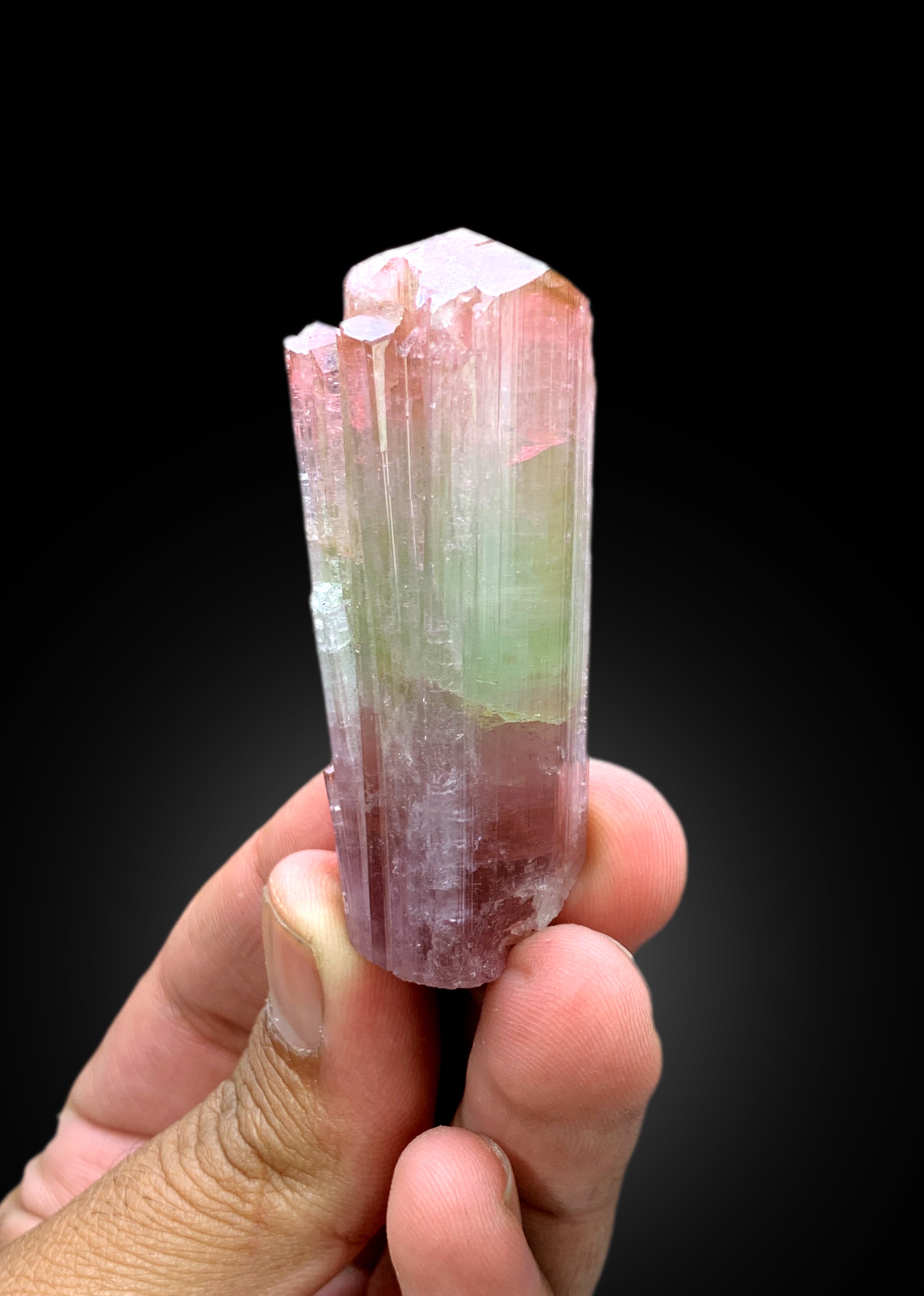 Natural Bicolor Tourmaline Crystal from Afghanistan - 66 gram