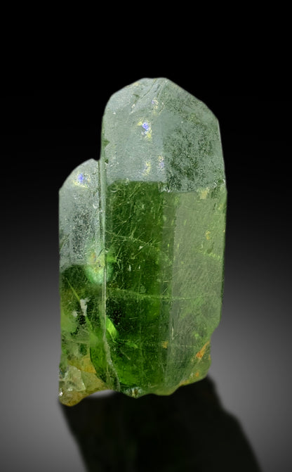 Lush Green Peridot Crystal with Ludwigite Inclusions, Peridot Specimen - 28 gram