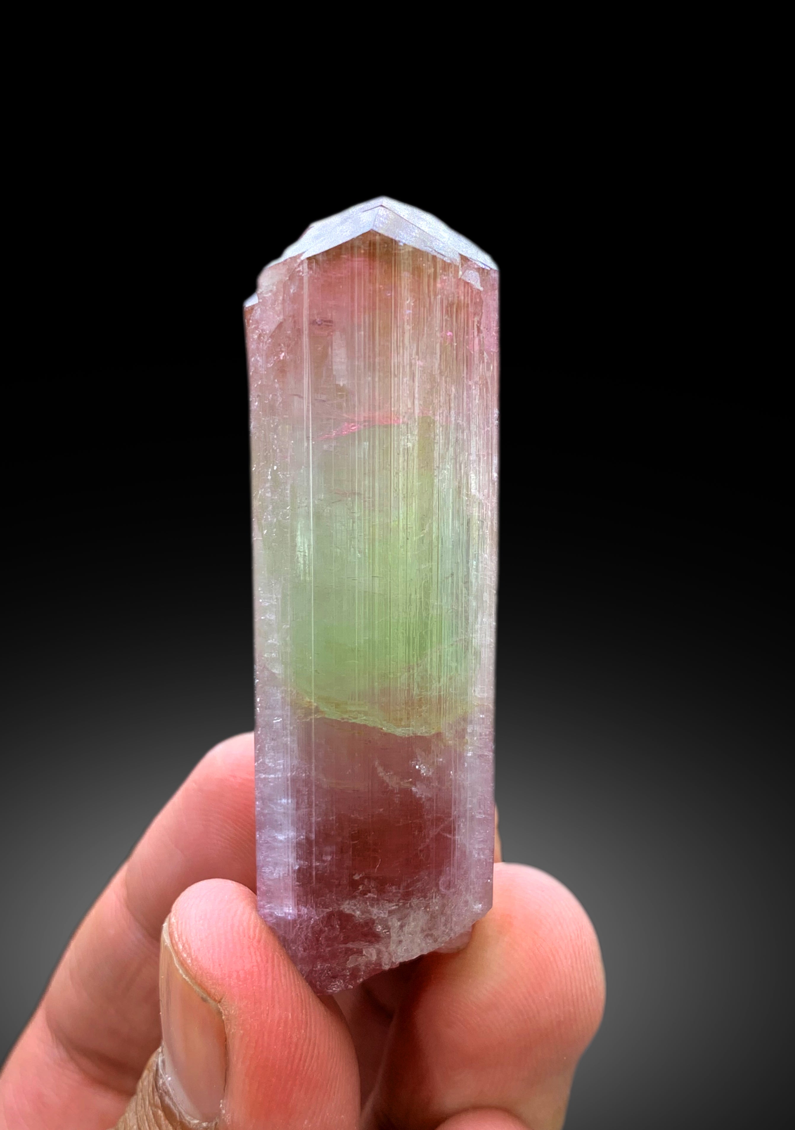 Natural Bicolor Tourmaline Crystal from Afghanistan - 66 gram