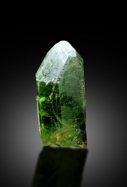 Lush Green Peridot Crystal with Ludwigite Inclusions, Peridot Specimen - 28 gram