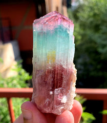 Natural Bicolor Tourmaline Crystal from Paprok Afghanistan - 128 gram