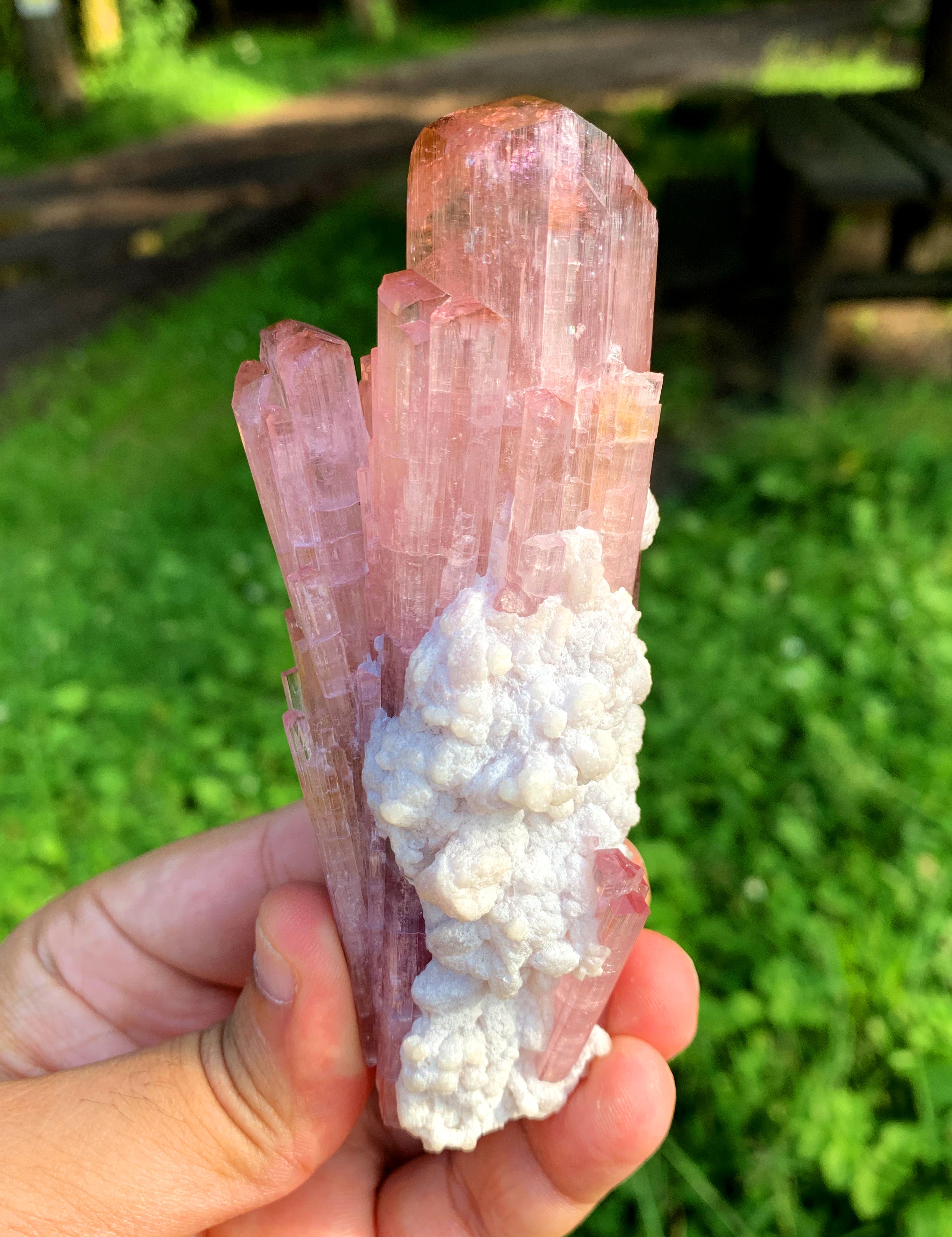 Natural Pink Color Tourmaline Crystal with Albite from Paprok Afghanistan - 232 gram