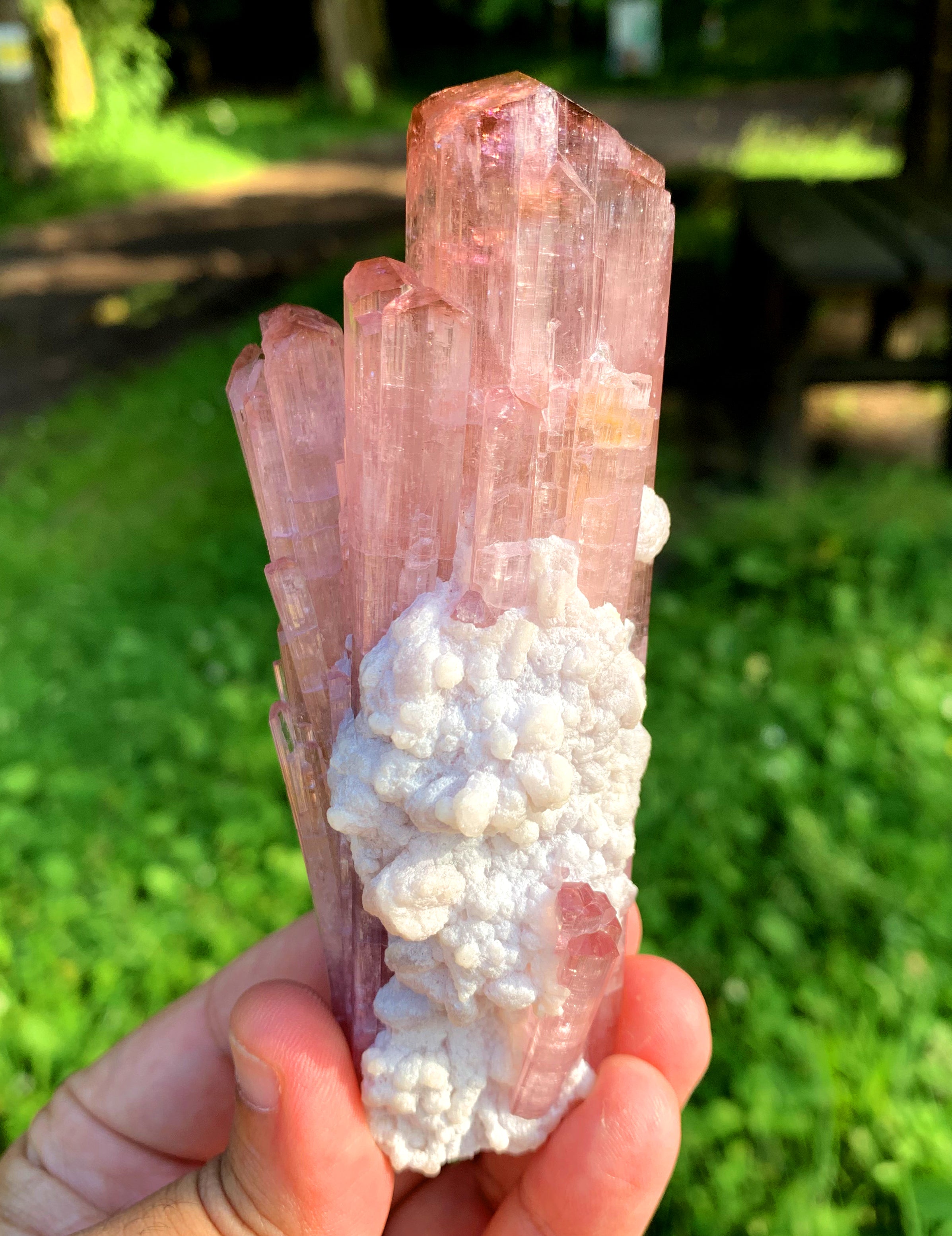 Natural Pink Color Tourmaline Crystal with Albite from Paprok Afghanistan - 232 gram