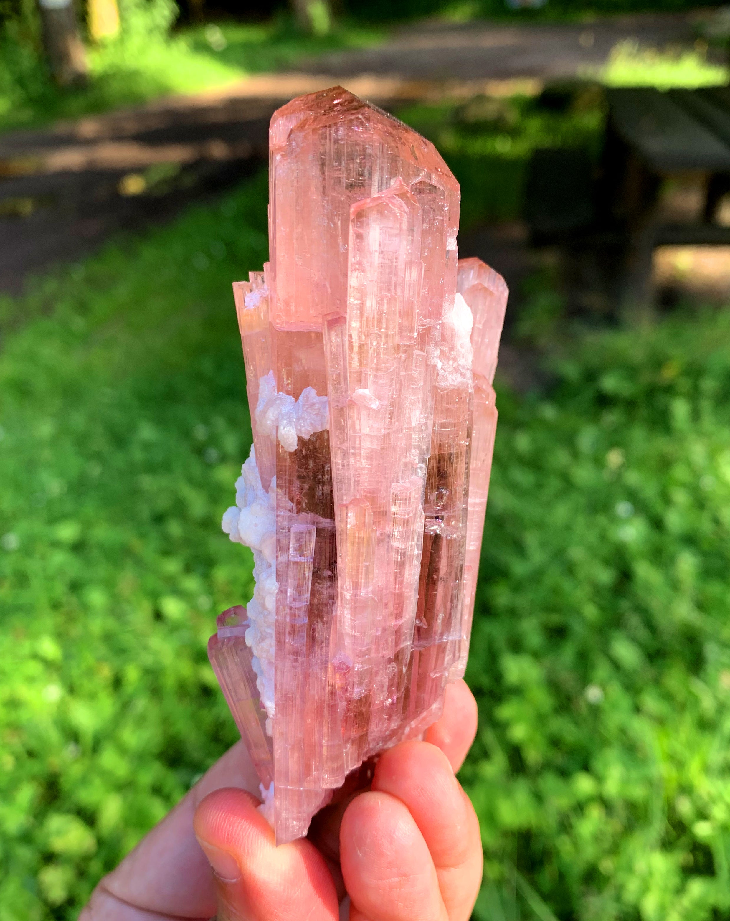 Natural Pink Color Tourmaline Crystal with Albite from Paprok Afghanistan - 232 gram