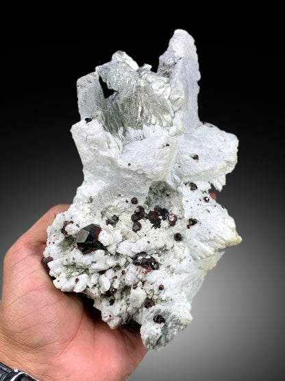 Natural Red Color Garnet Crystals with Mica on Matrix, Garnet Specimen, Raw Mineral, Garnet from Skardu Pakistan - 1067 gram