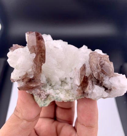 Brown Axinite Crystals On penicillin From Skardu Pakistan - 197 Grams