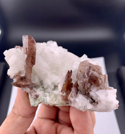 Brown Axinite Crystals On penicillin From Skardu Pakistan - 197 Grams