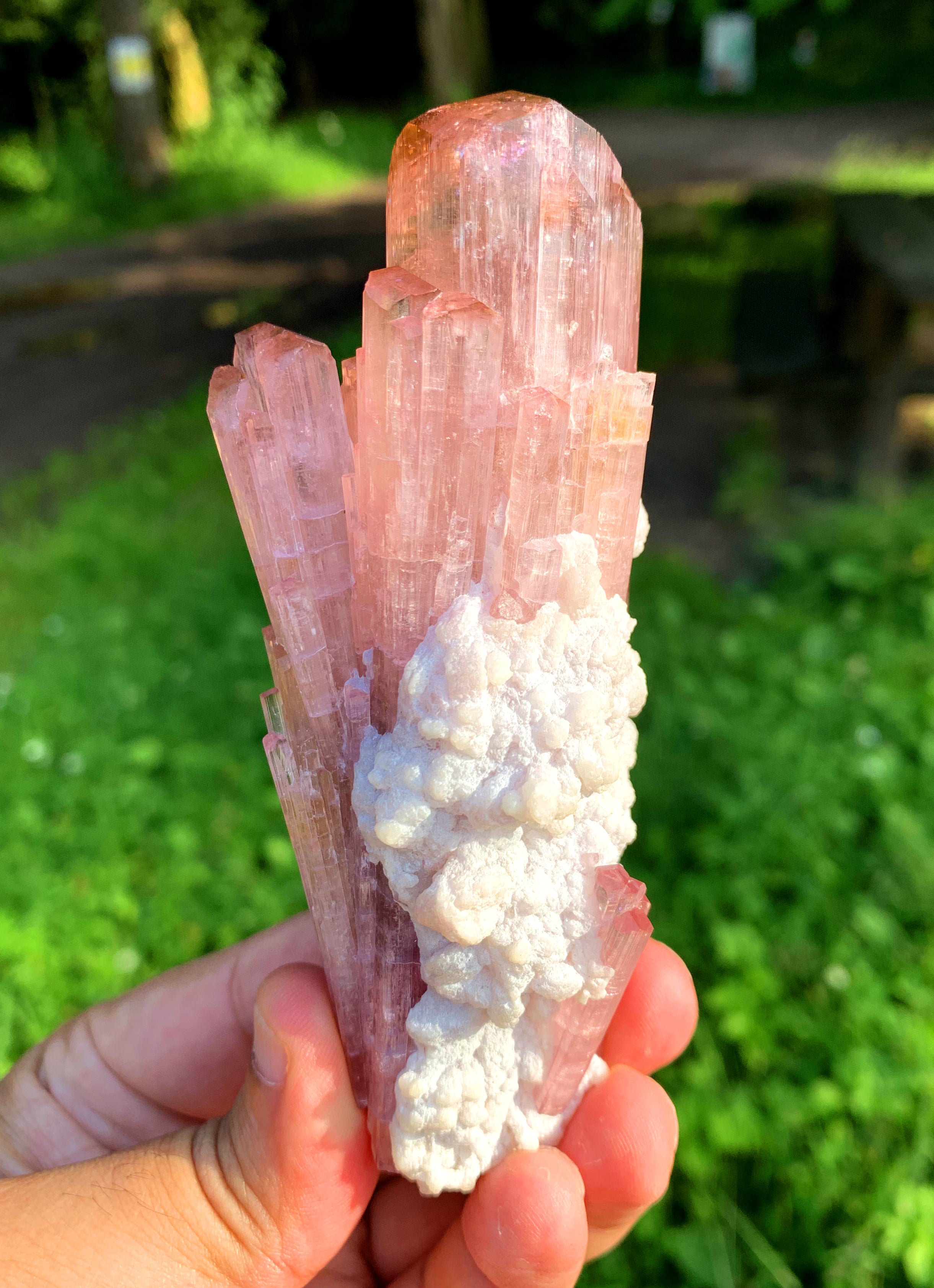 Natural Pink Color Tourmaline Crystal with Albite from Paprok Afghanistan - 232 gram