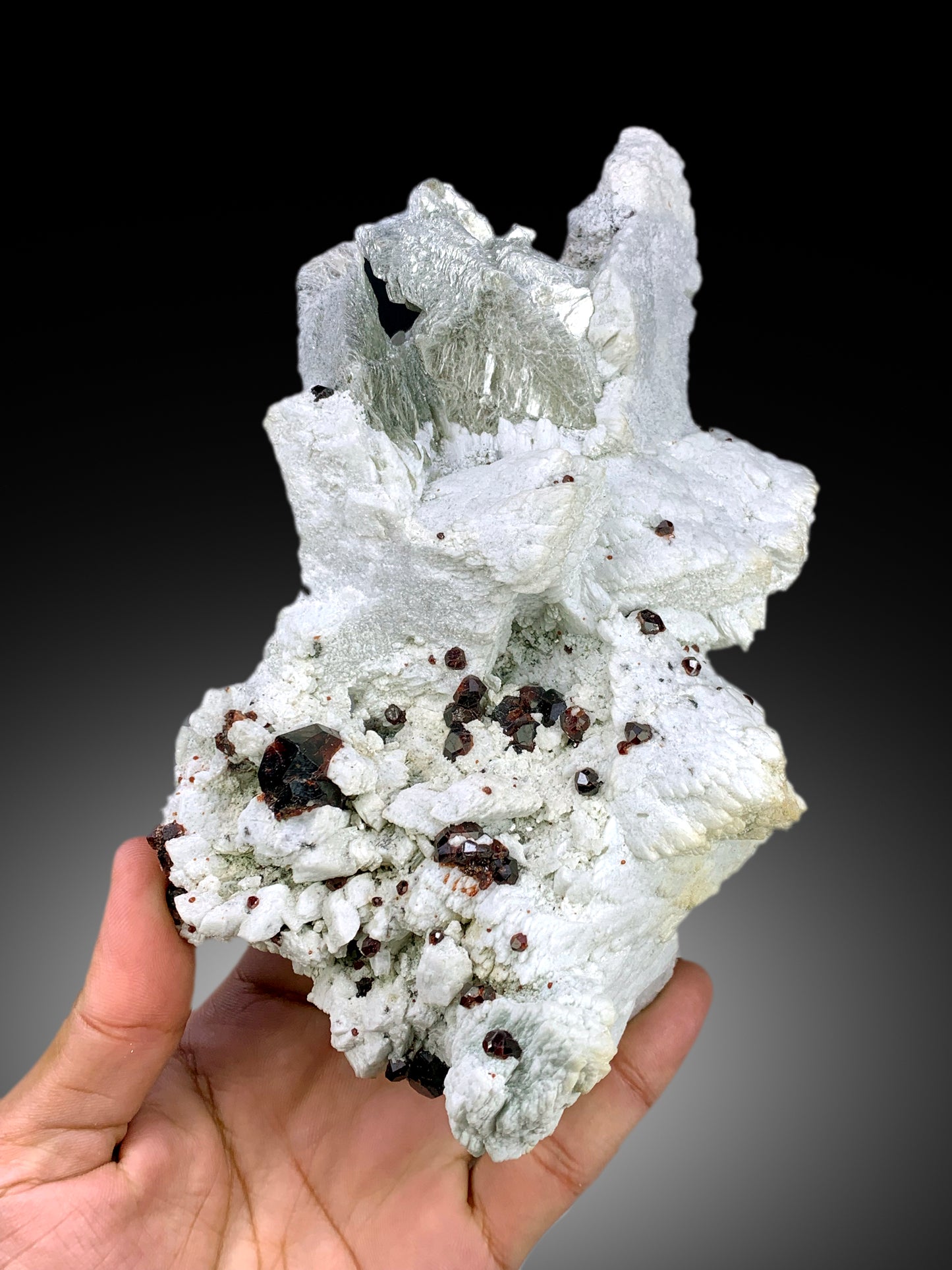 Natural Red Color Garnet Crystals with Mica on Matrix, Garnet Specimen, Raw Mineral, Garnet from Skardu Pakistan - 1067 gram