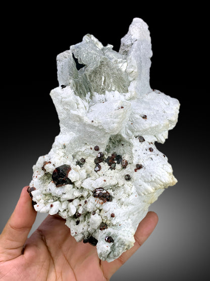 Natural Red Color Garnet Crystals with Mica on Matrix, Garnet Specimen, Raw Mineral, Garnet from Skardu Pakistan - 1067 gram