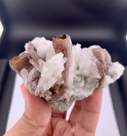 Brown Axinite Crystals On penicillin From Skardu Pakistan - 197 Grams