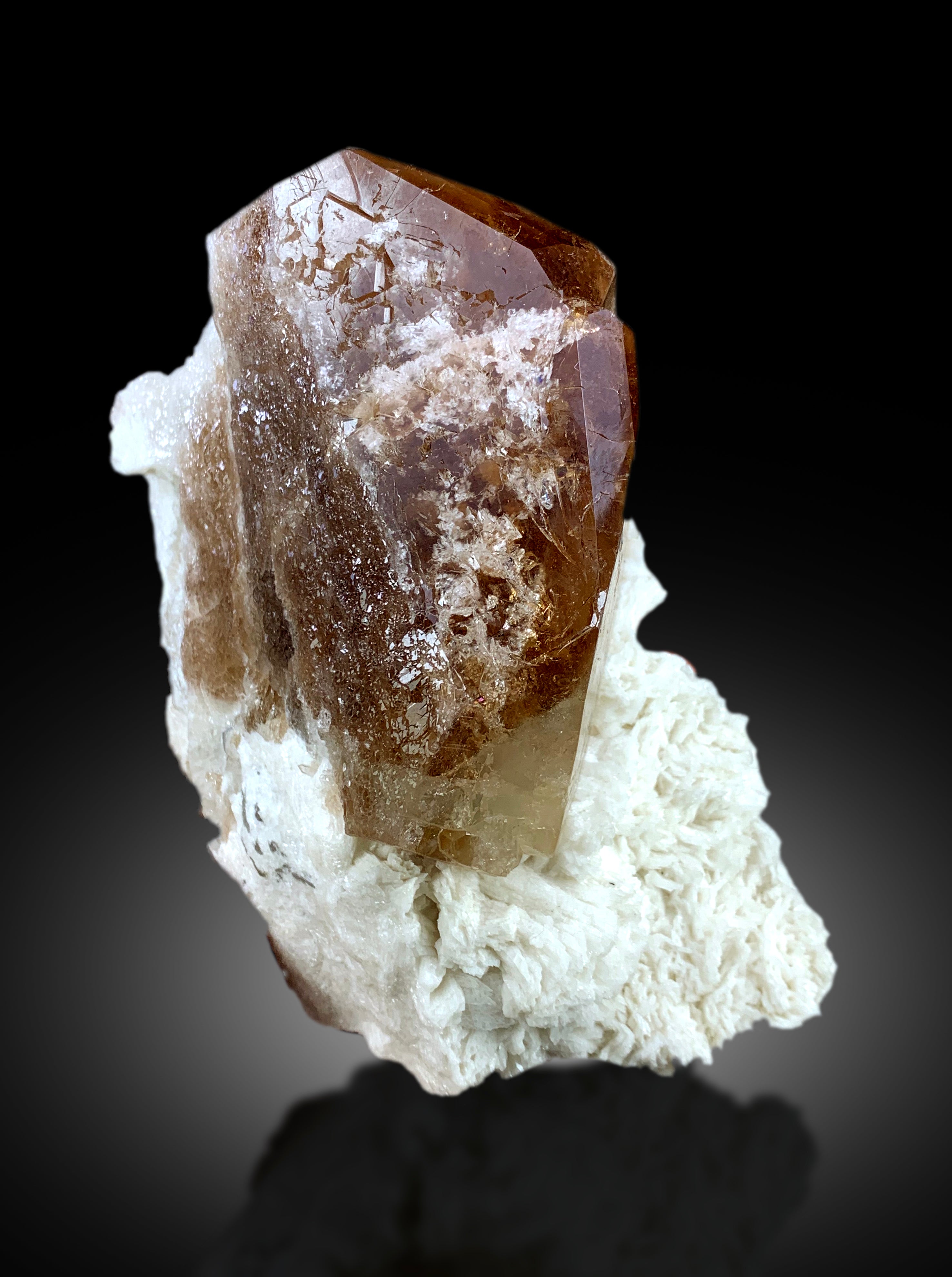 Museum Grade Sherry Topaz Crystal with Albite, Raw Mineral, Topaz Specimen, Topaz from Skardu Pakistan - 2292 gram