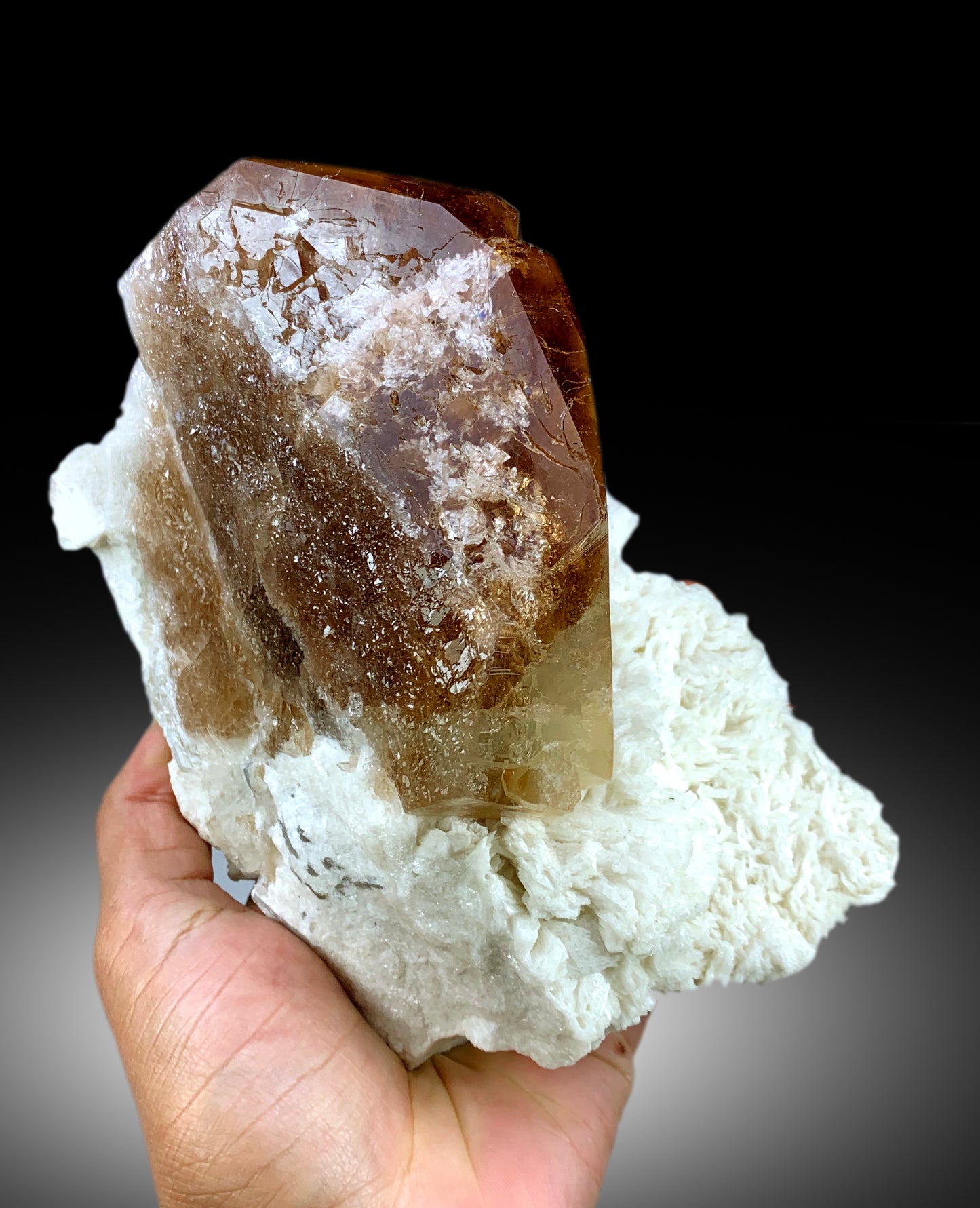 Museum Grade Sherry Topaz Crystal with Albite, Raw Mineral, Topaz Specimen, Topaz from Skardu Pakistan - 2292 gram