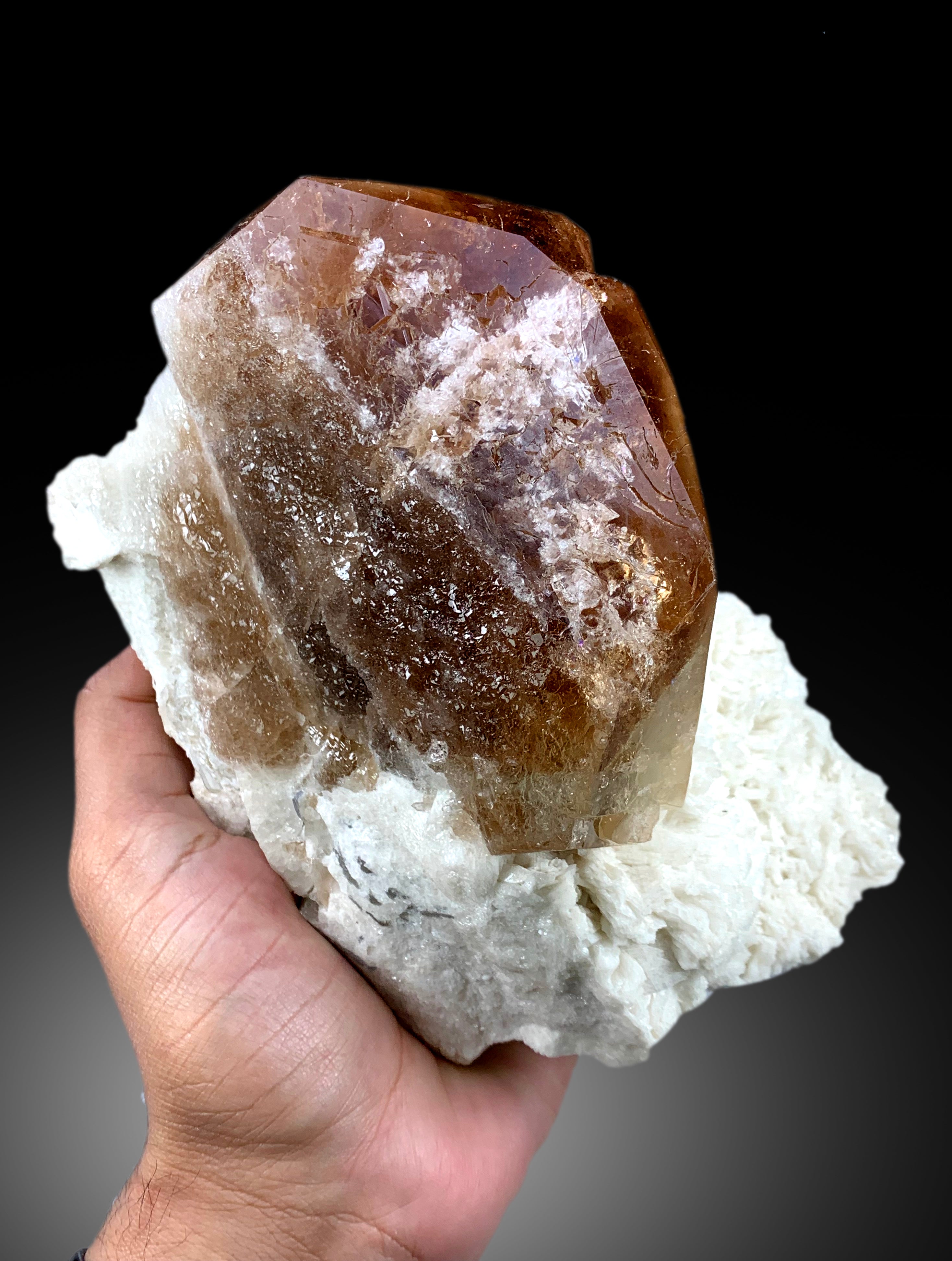 Museum Grade Sherry Topaz Crystal with Albite, Raw Mineral, Topaz Specimen, Topaz from Skardu Pakistan - 2292 gram