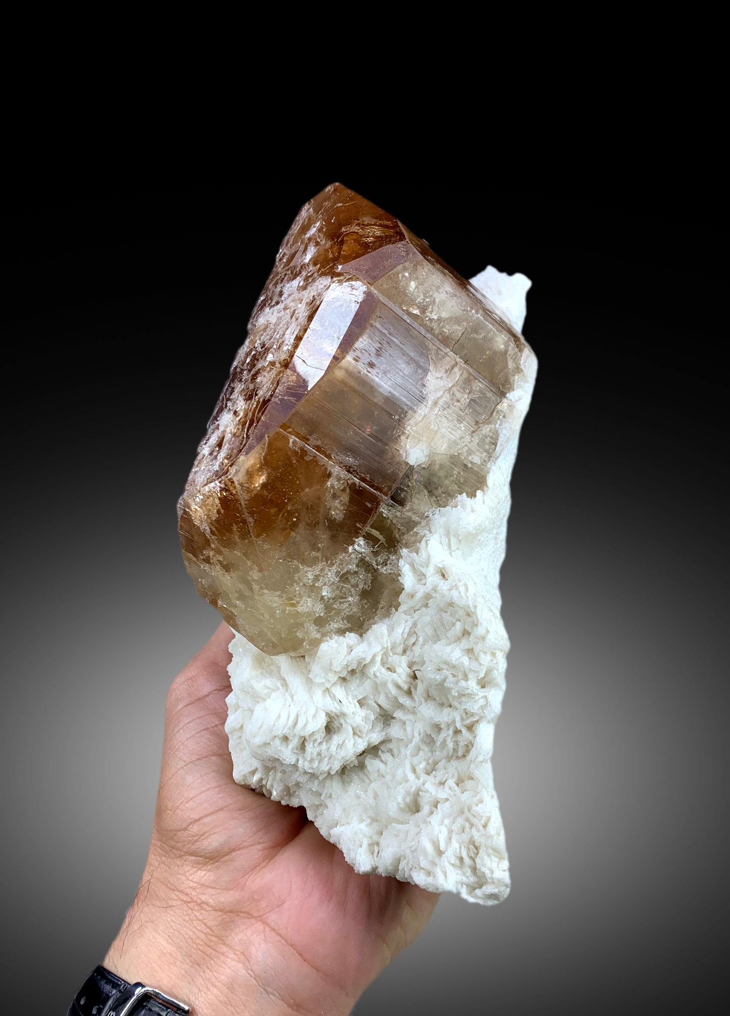 Museum Grade Sherry Topaz Crystal with Albite, Raw Mineral, Topaz Specimen, Topaz from Skardu Pakistan - 2292 gram