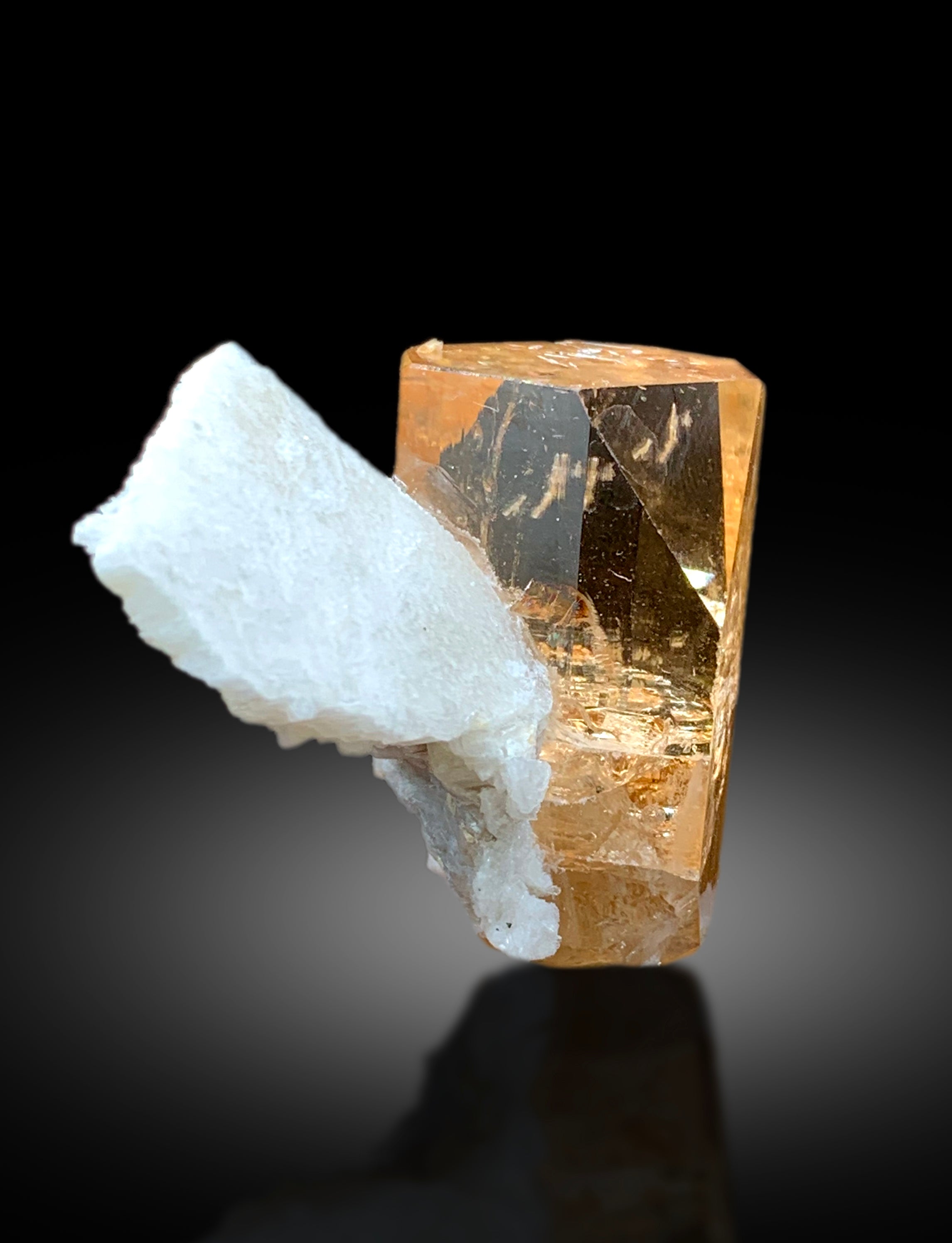 Transparent Rich Golden Color Topaz with Feldspar from Skardu Pakistan - 67 gram