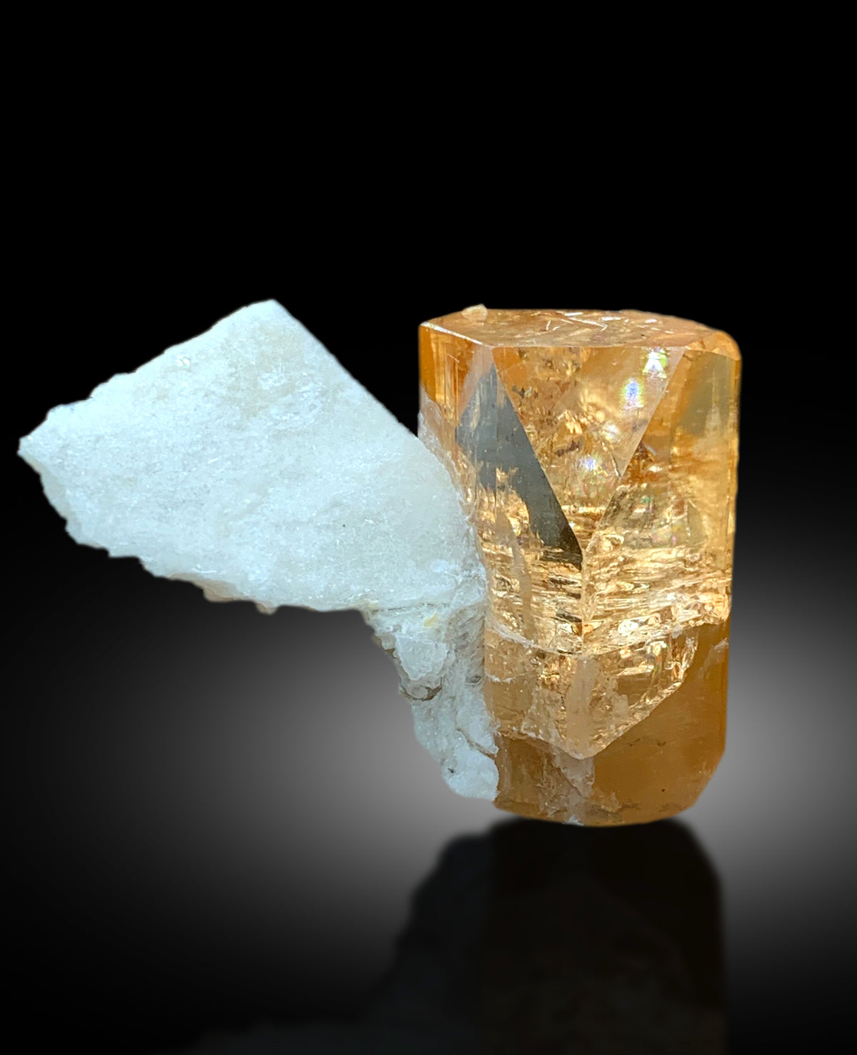 Transparent Rich Golden Color Topaz with Feldspar from Skardu Pakistan - 67 gram