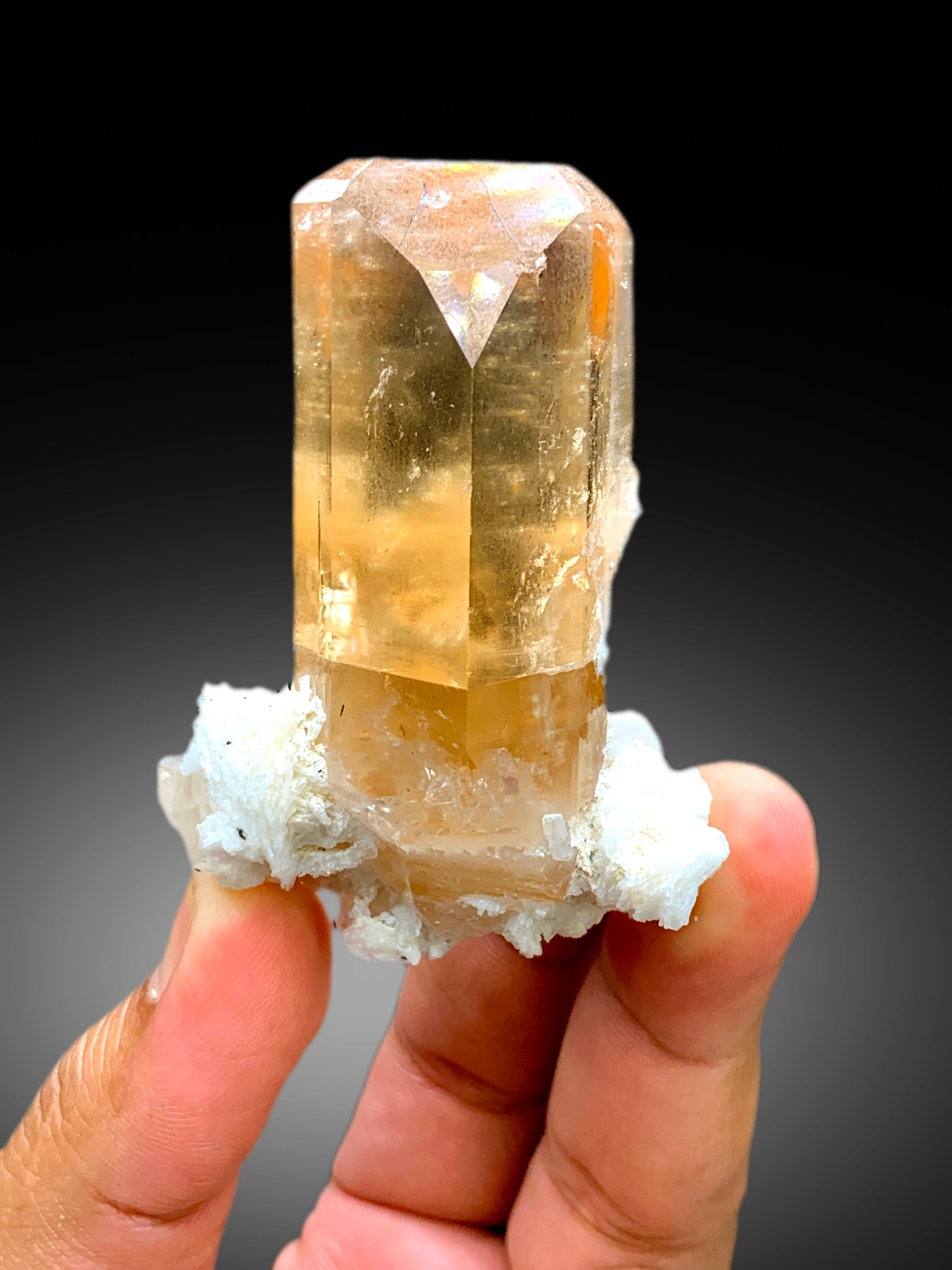 Museum Grade Transparent Topaz Crystal with Albite from SKardu Pakistan - 127 gram