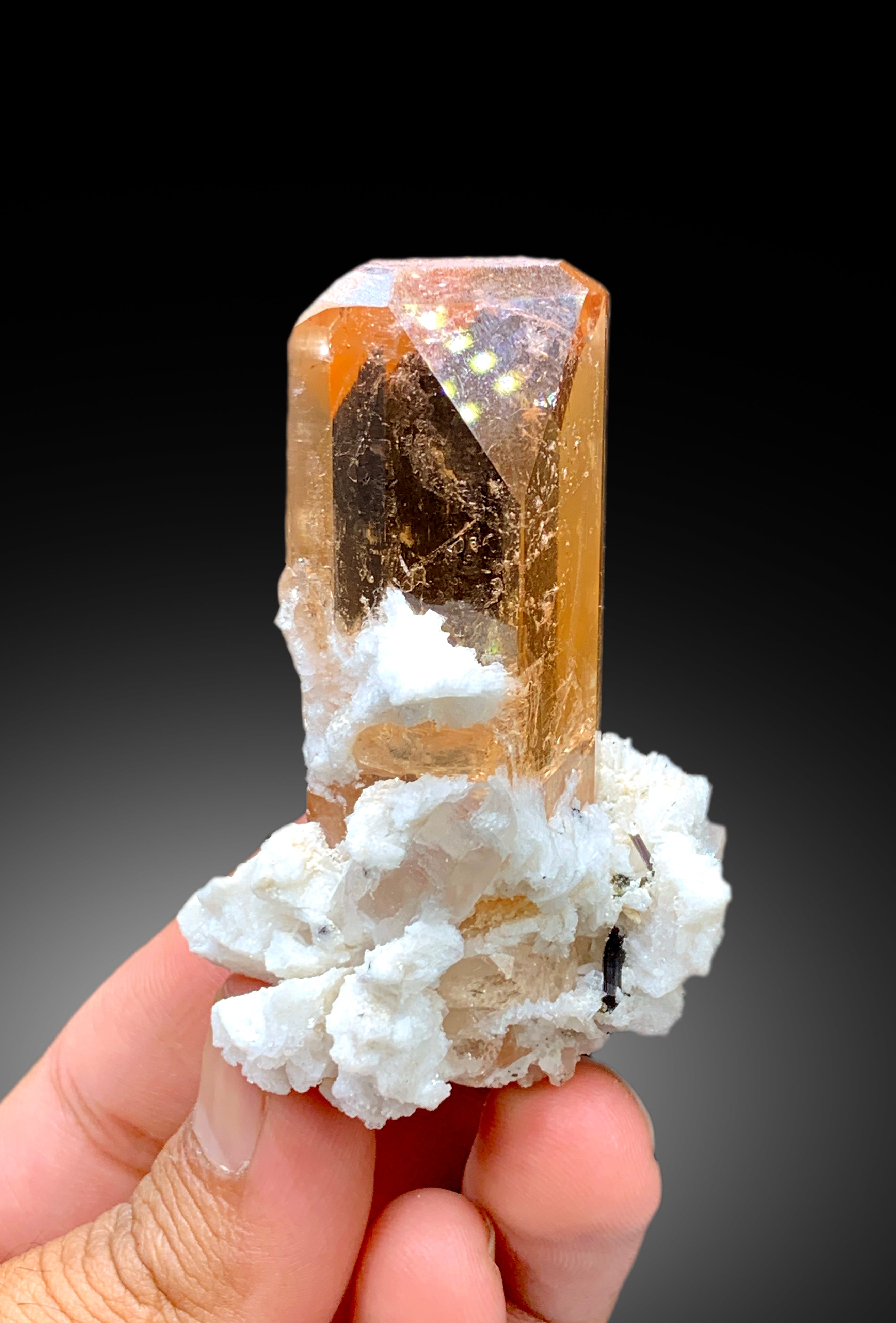 Museum Grade Transparent Topaz Crystal with Albite from SKardu Pakistan - 127 gram