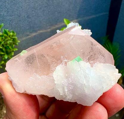 Peach Pink Morganite with Tourmaline and Albite from Afghanistan - 74 Grams