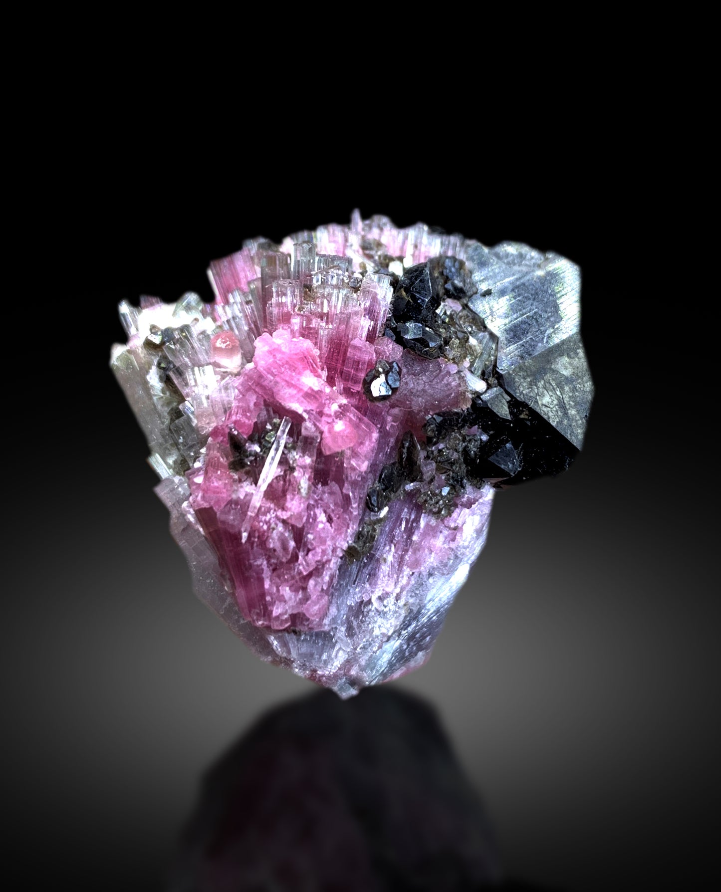Cotton Candy Tourmaline Cluster with Quartz from Afghanistan - 33 gram