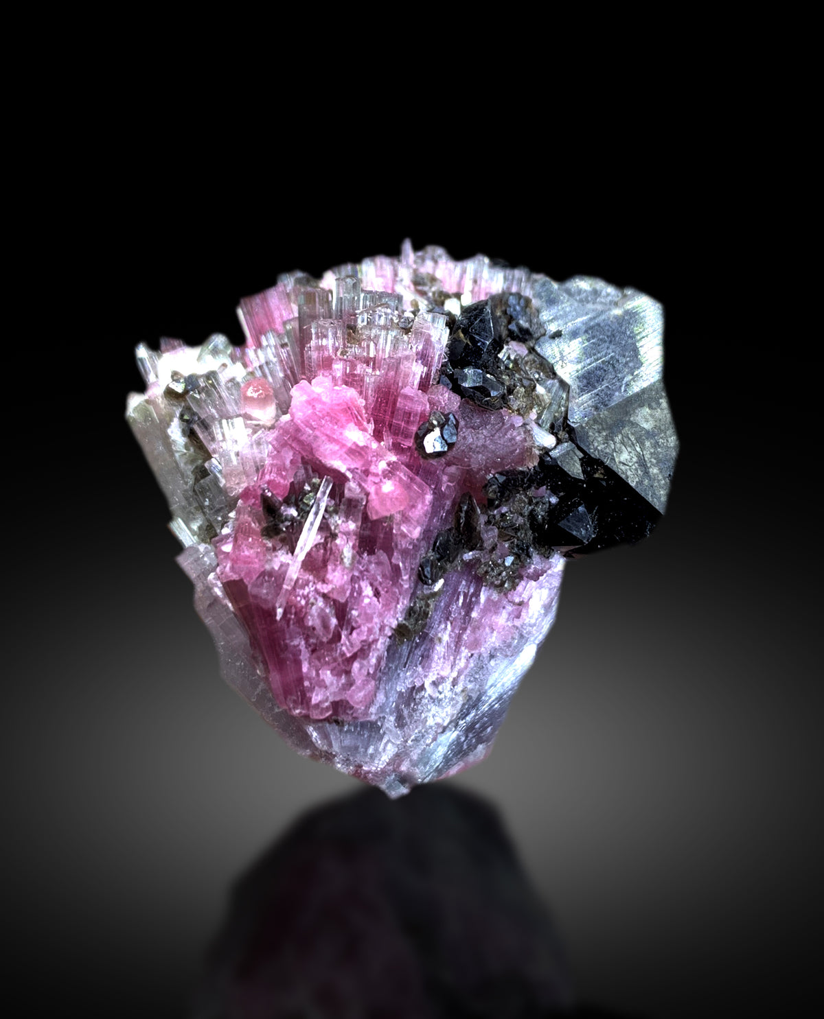 Cotton Candy Tourmaline Cluster with Quartz from Afghanistan - 33 gram