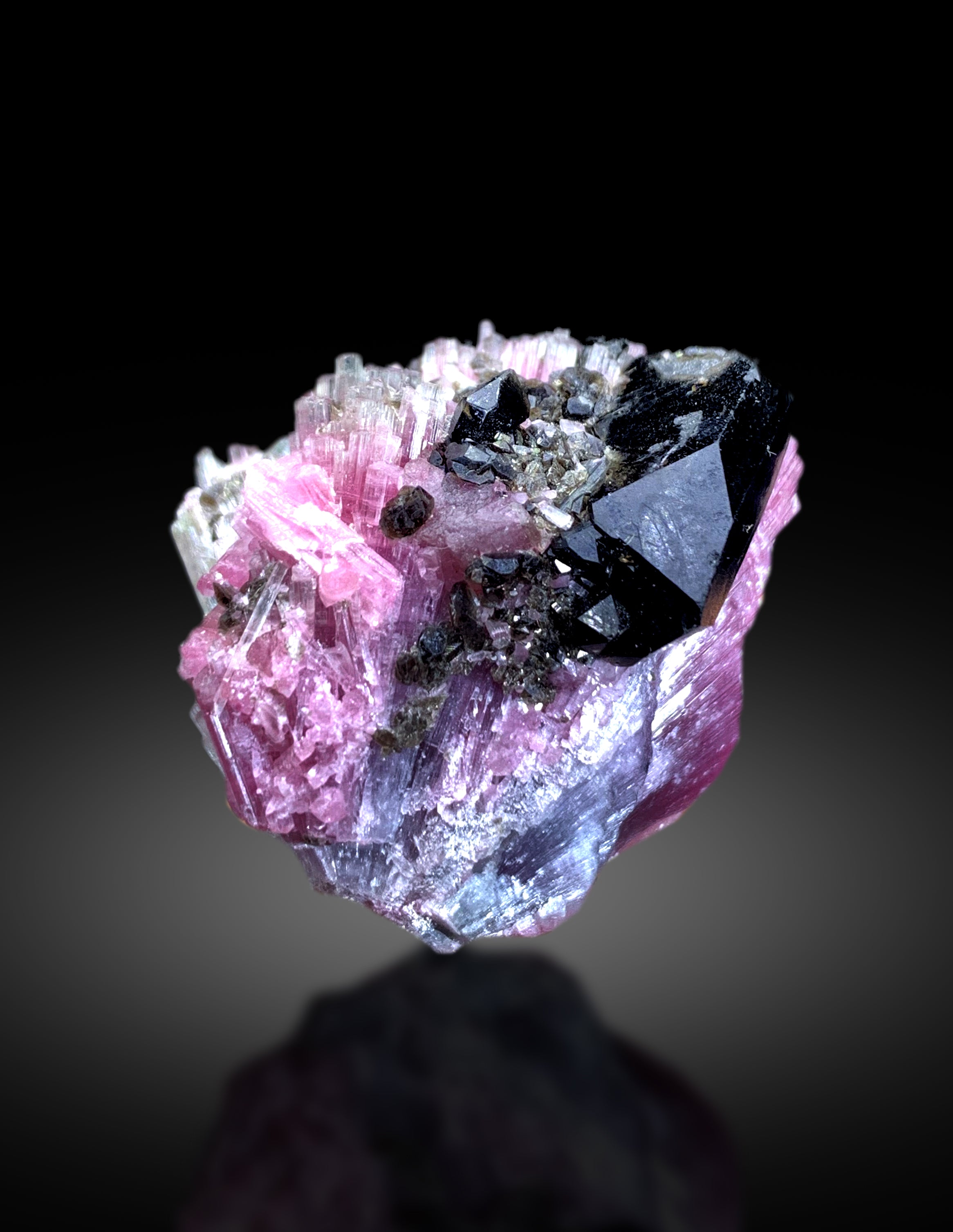 Cotton Candy Tourmaline Cluster with Quartz from Afghanistan - 33 gram