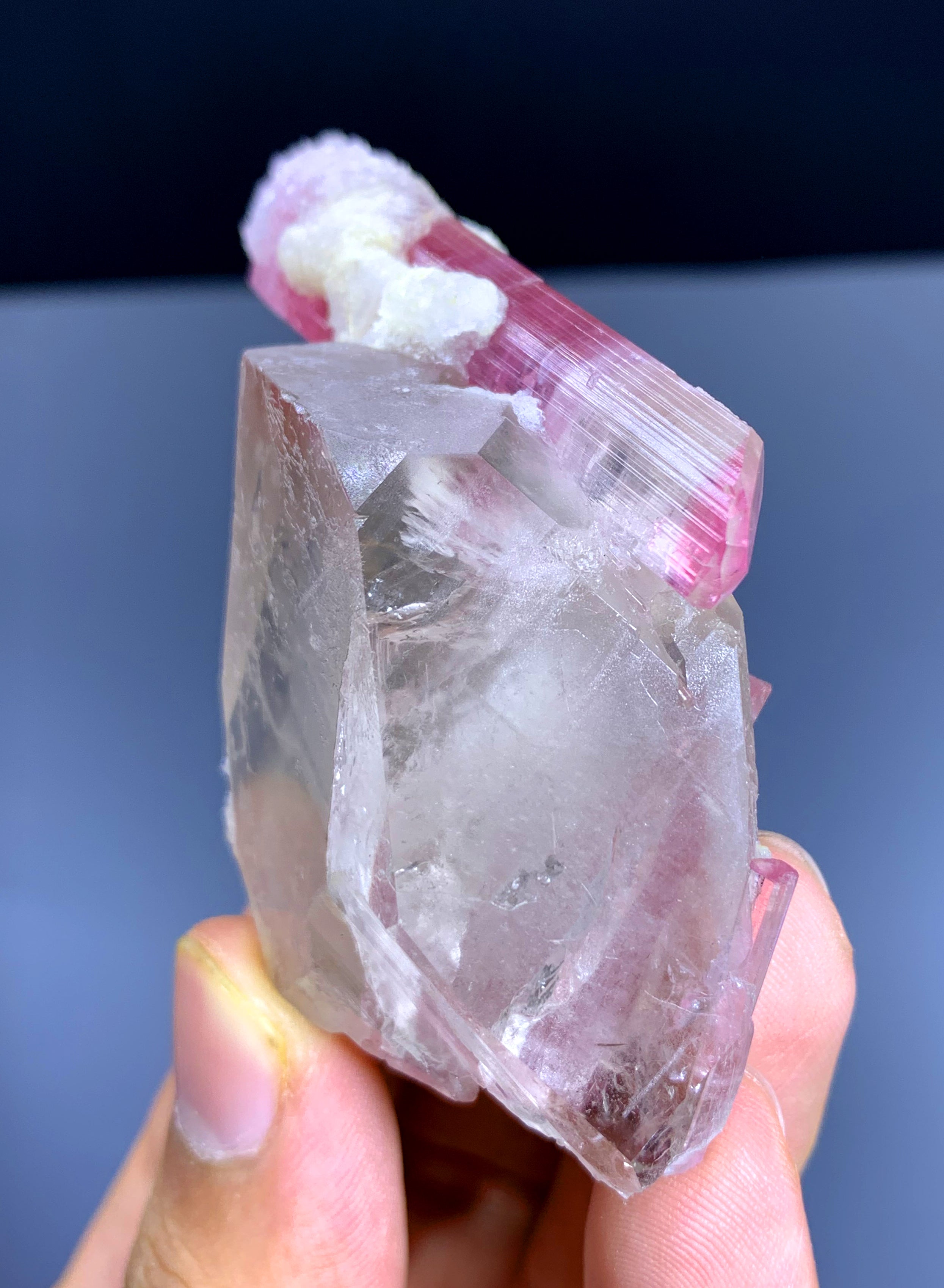 Pink Tourmaline Crystals on Quartz from Afghanistan - 70 gram