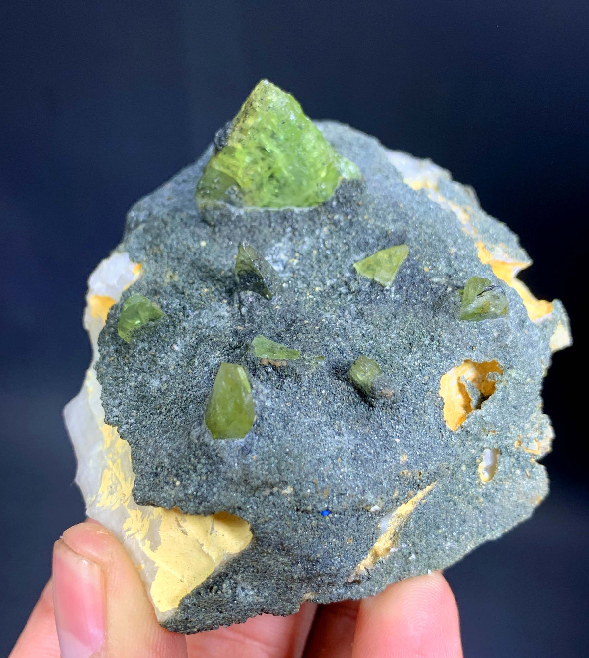 Green Sphene Crystal on Matrix From Pakistan - 191 Grams