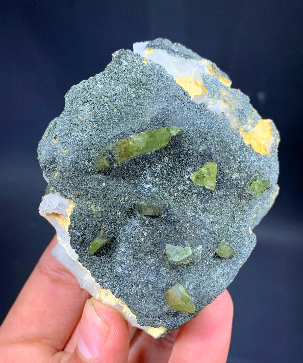 Green Sphene Crystal on Matrix From Pakistan - 191 Grams