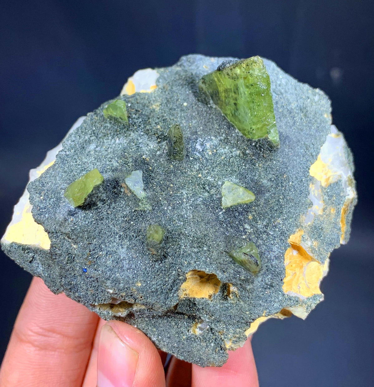 Green Sphene Crystal on Matrix From Pakistan - 191 Grams