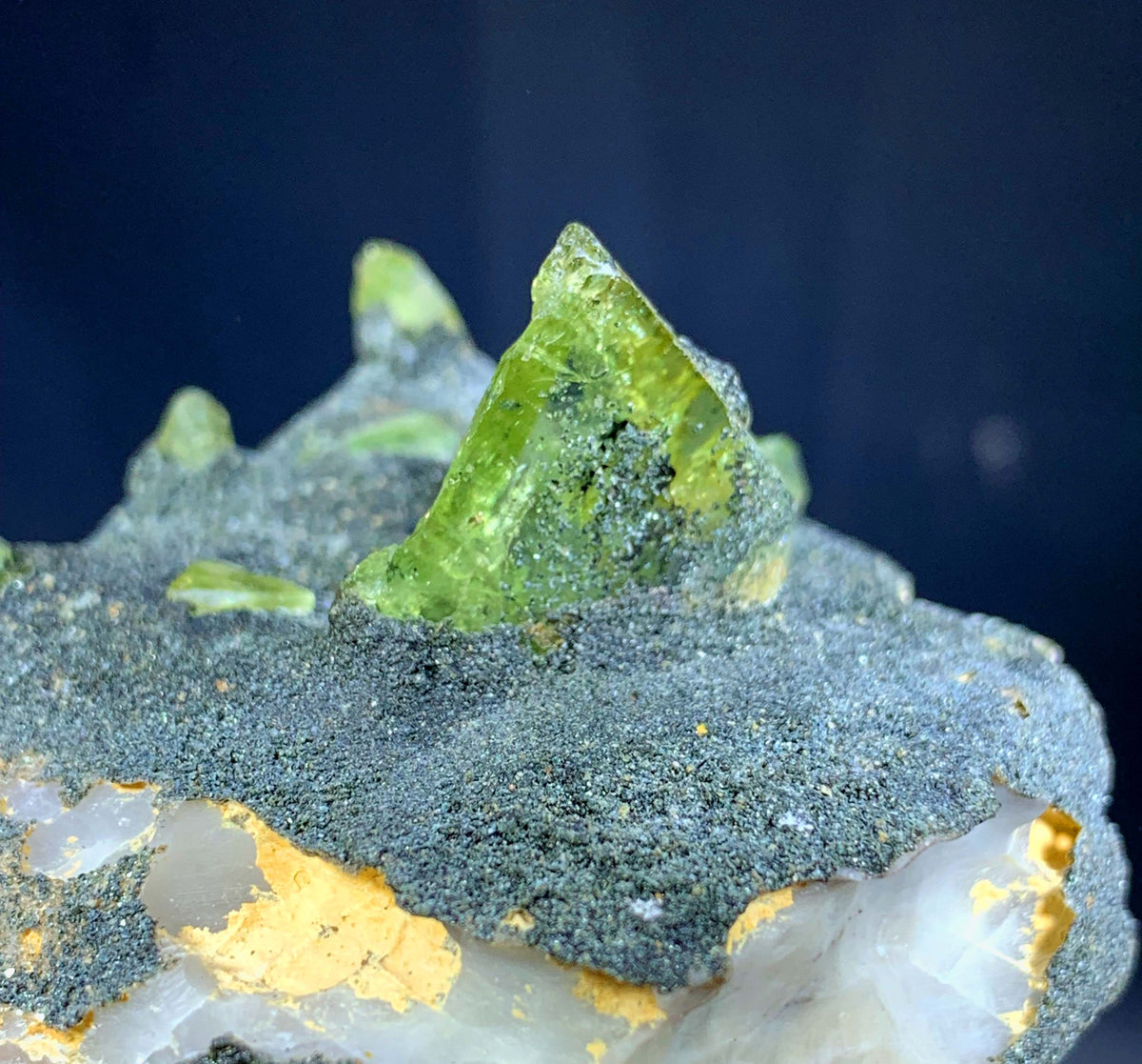 Green Sphene Crystal on Matrix From Pakistan - 191 Grams