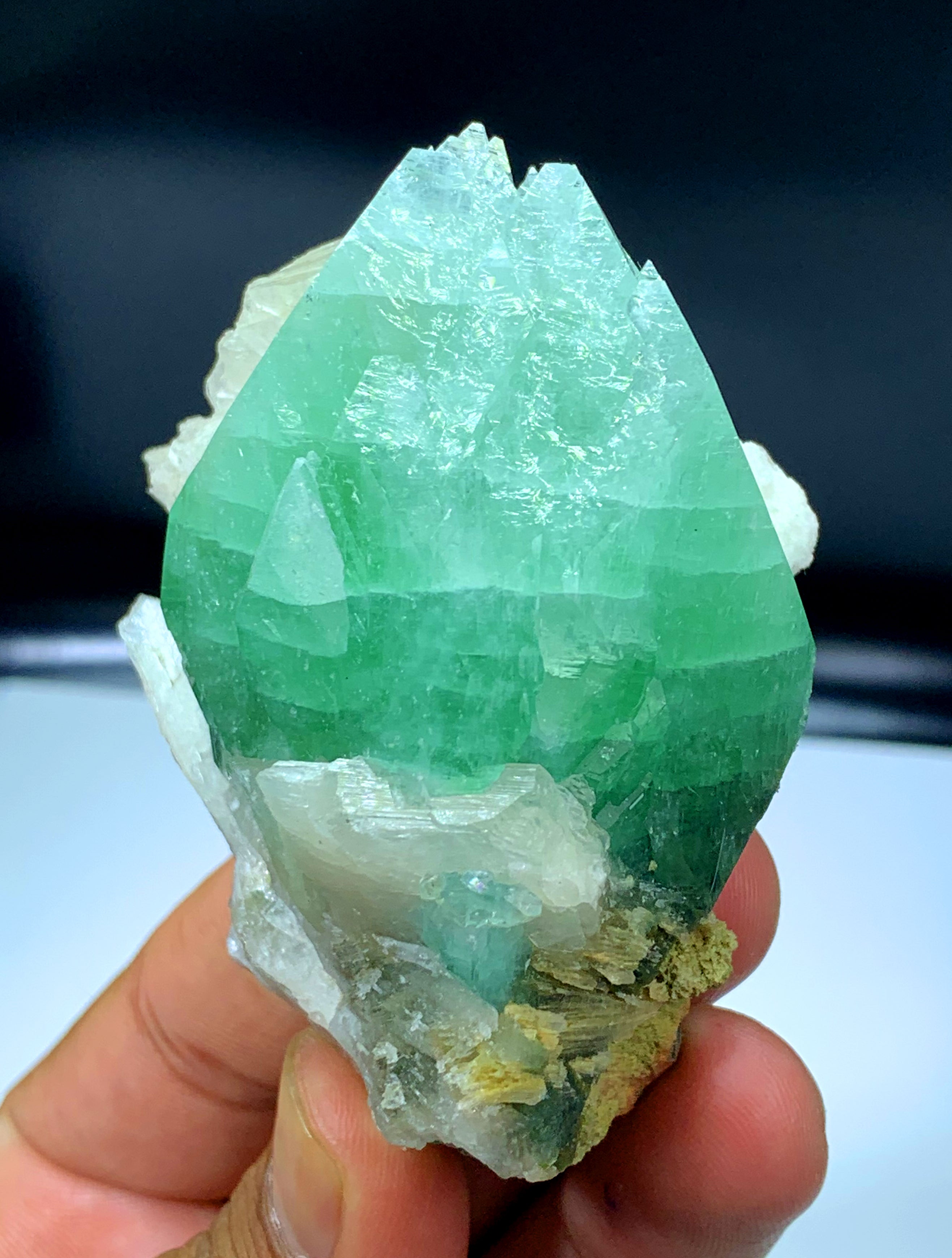Green Apophyllite with Stilbite from Jalgaon, India - 169 gram