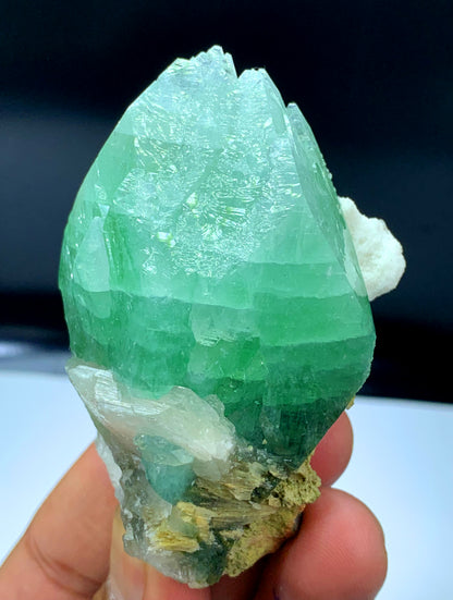 Green Apophyllite with Stilbite from Jalgaon, India - 169 gram