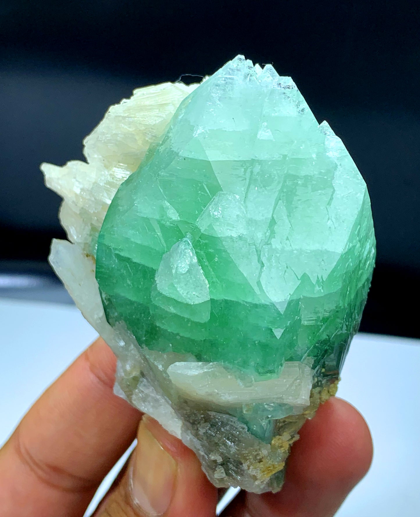 Green Apophyllite with Stilbite from Jalgaon, India - 169 gram