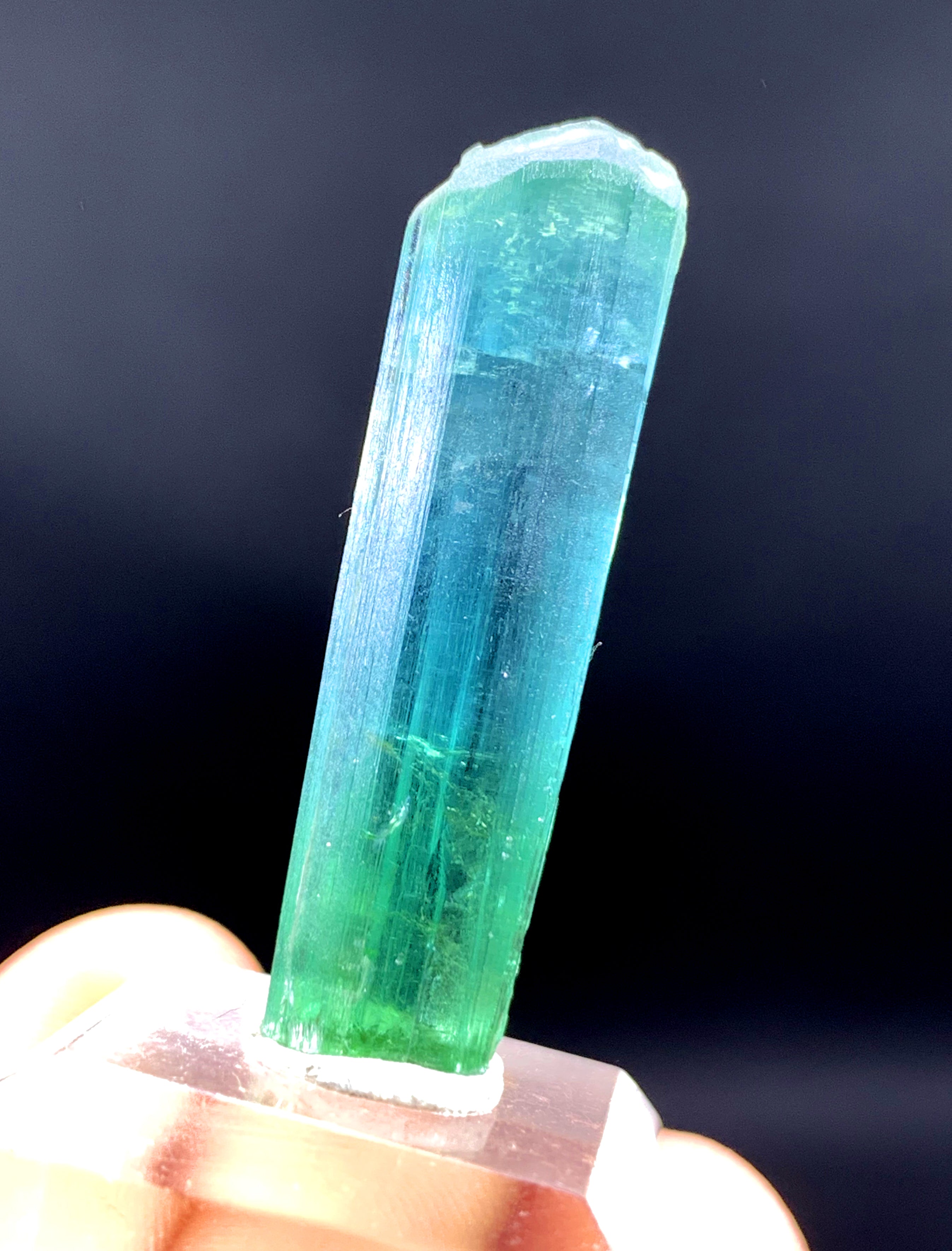 Natural Terminated Blue Color Tourmaline Crystal from Afghanistan - 35.50 carats