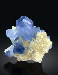 Natural Blue Color Celestine Cluster on Calcite from Afghanistan - 226 grams