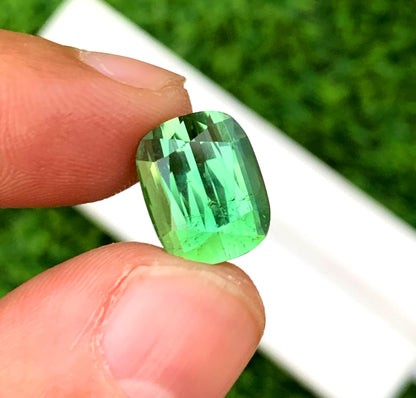 Cusshion Cut Mint Green Tourmaline Gemstone, Loose Gemstone, Tourmaline Ring, Gemstone Jewelry, Afghan Tourmaline - 7.45 CT