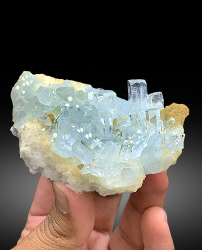 Sky Blue Color Aquamarine Cluster, Crystals Cluster, Aquamarine Specimen, Nagar Aquamarine, Aquamarine Gems - 178 gram