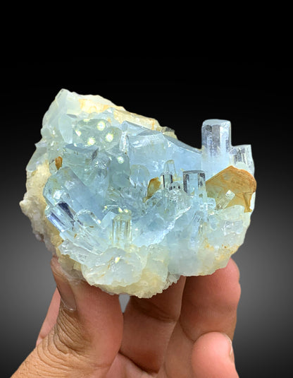 Sky Blue Color Aquamarine Cluster, Crystals Cluster, Aquamarine Specimen, Nagar Aquamarine, Aquamarine Gems - 178 gram