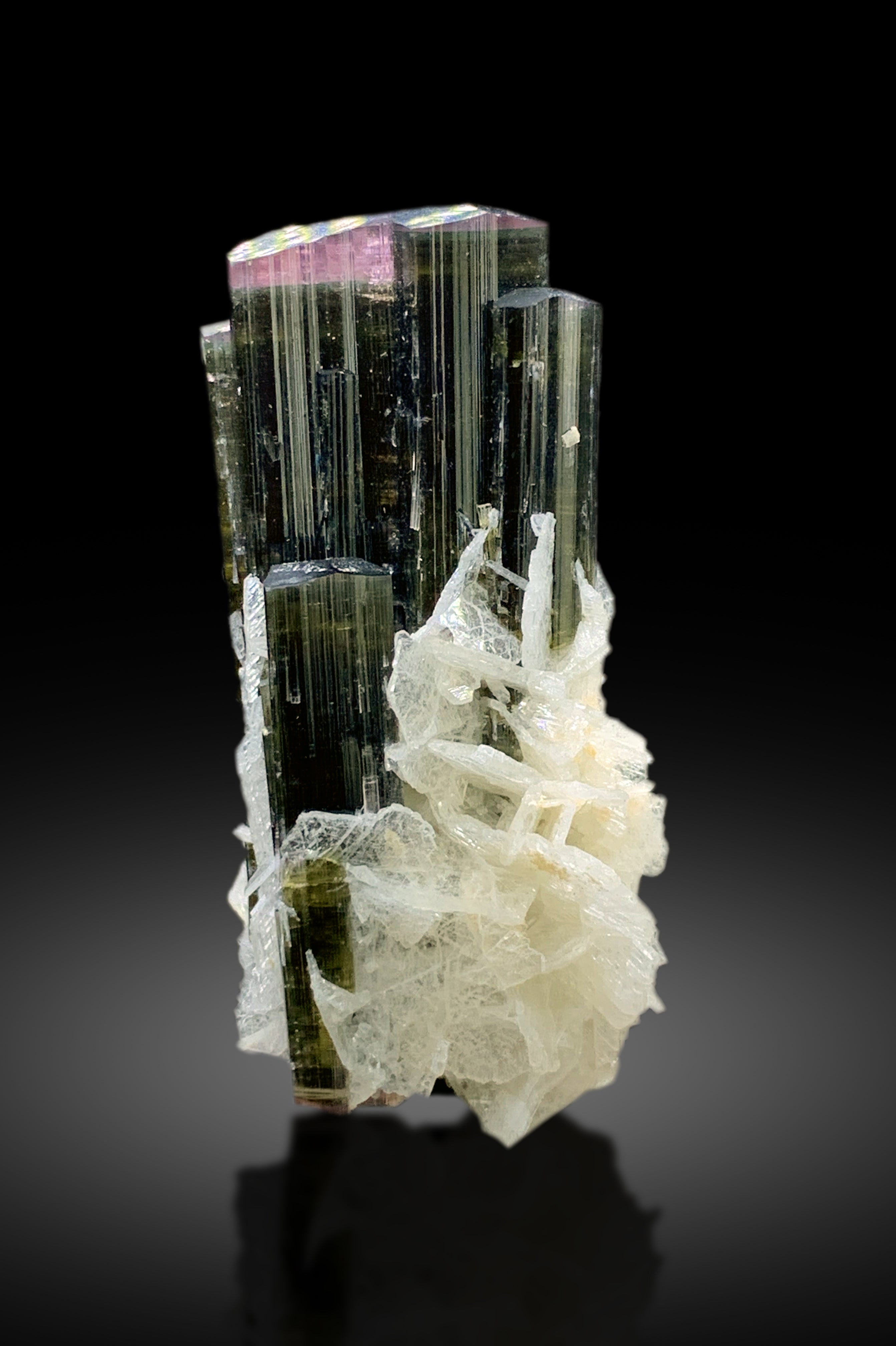 Natural Tricolor Tourmaline with Cleavelandite Albite from Pakistan - 34 gram