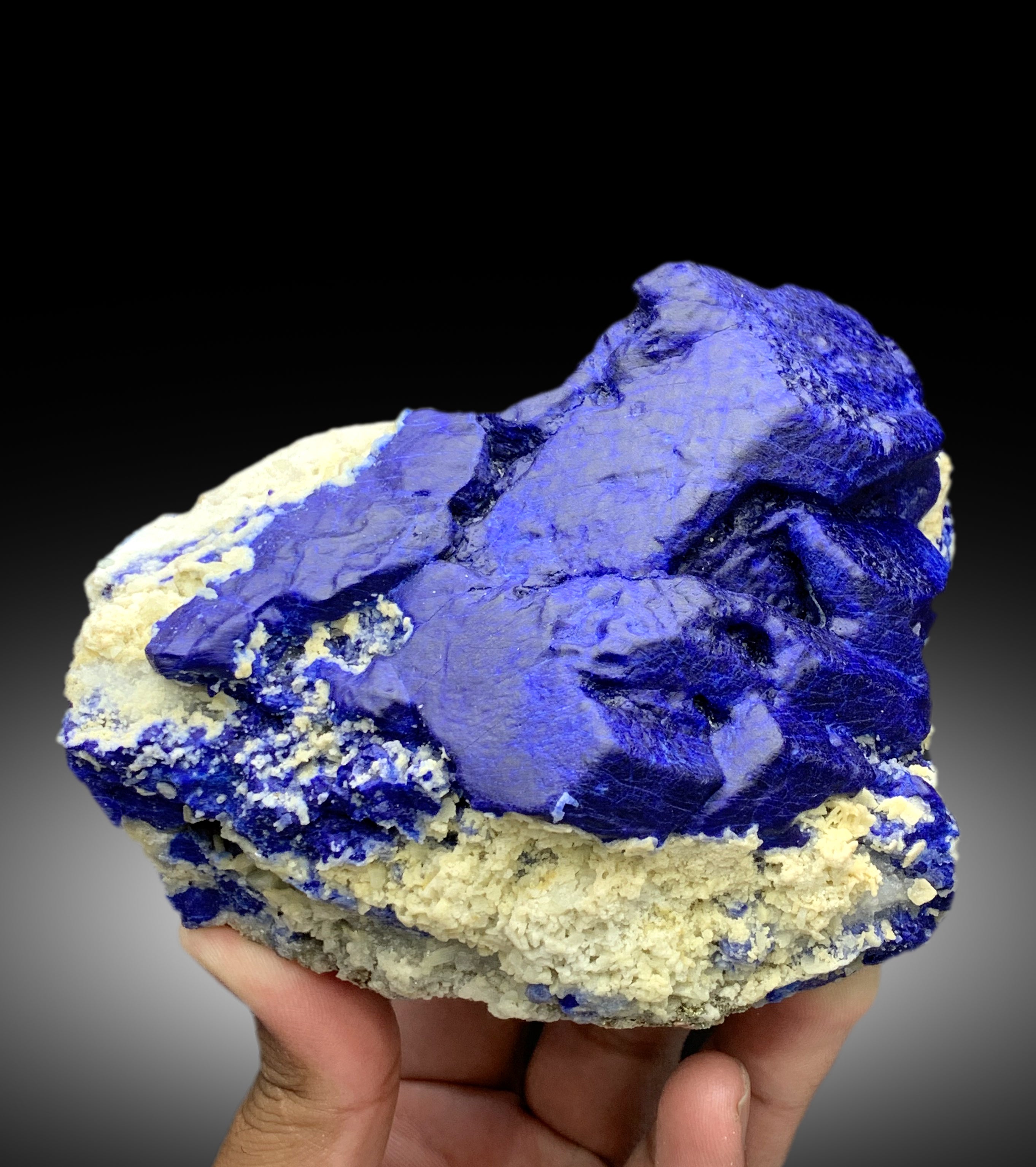 Ink Blue Color Lapis Lazuli on Matrix from Badakhshan Afghanistan - 1097 gram